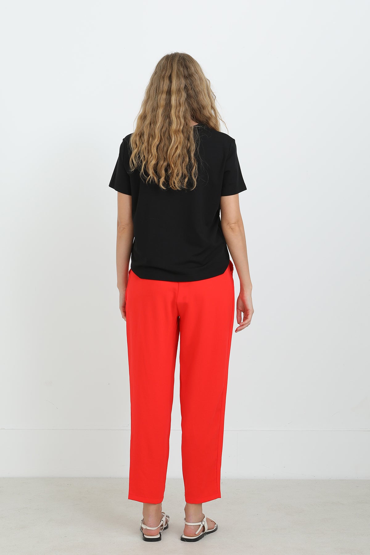 Kadın Beli Bağlamalı Havuç Form Pantolon - 18102PNT