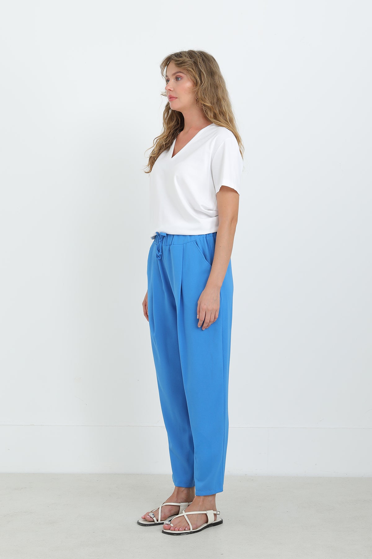 Kadın Beli Bağlamalı Havuç Form Pantolon - 18102PNT