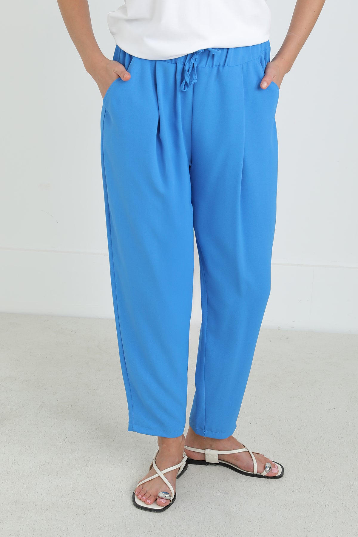 Kadın Beli Bağlamalı Havuç Form Pantolon - 18102PNT