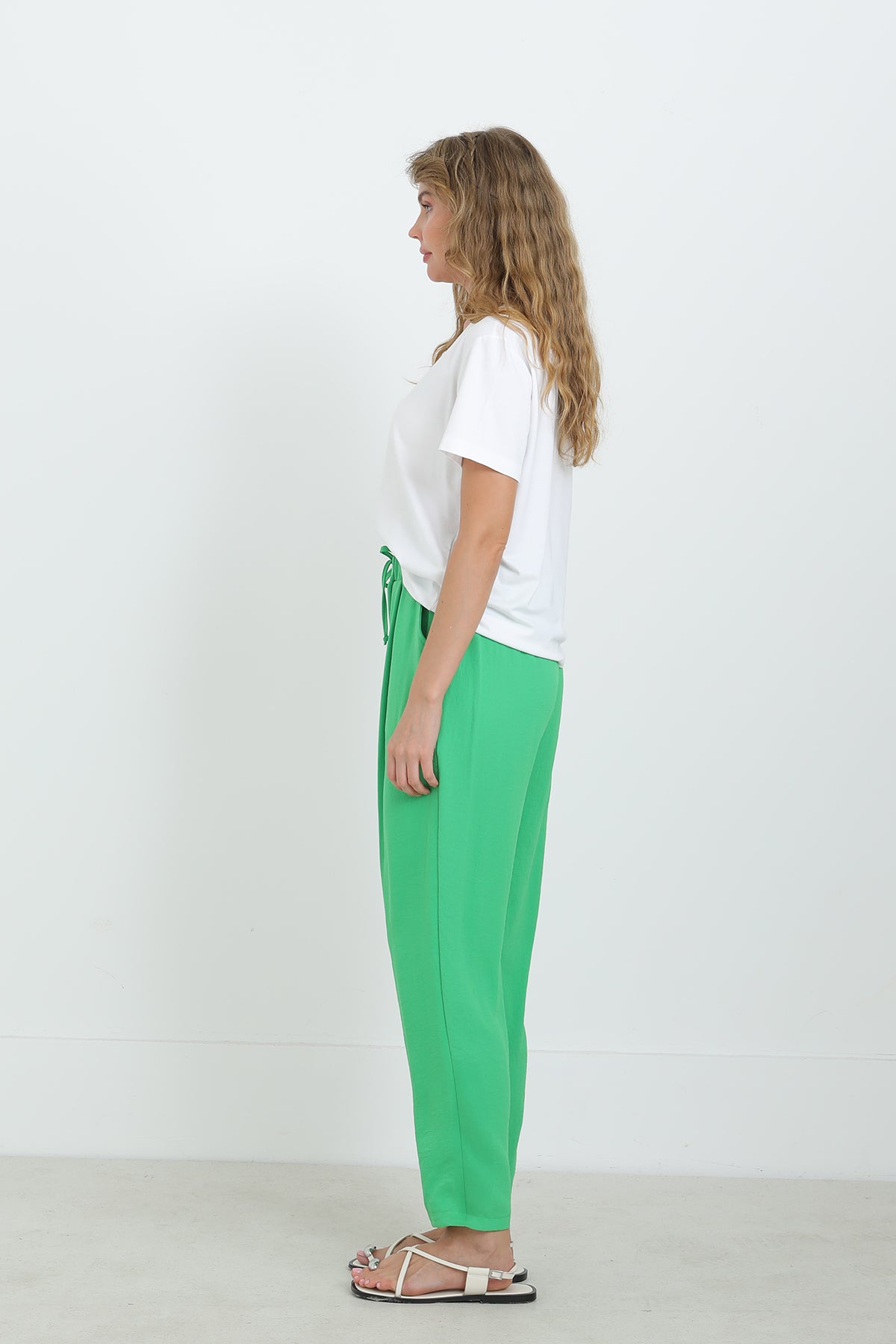 Kadın Beli Bağlamalı Havuç Form Pantolon - 18102PNT