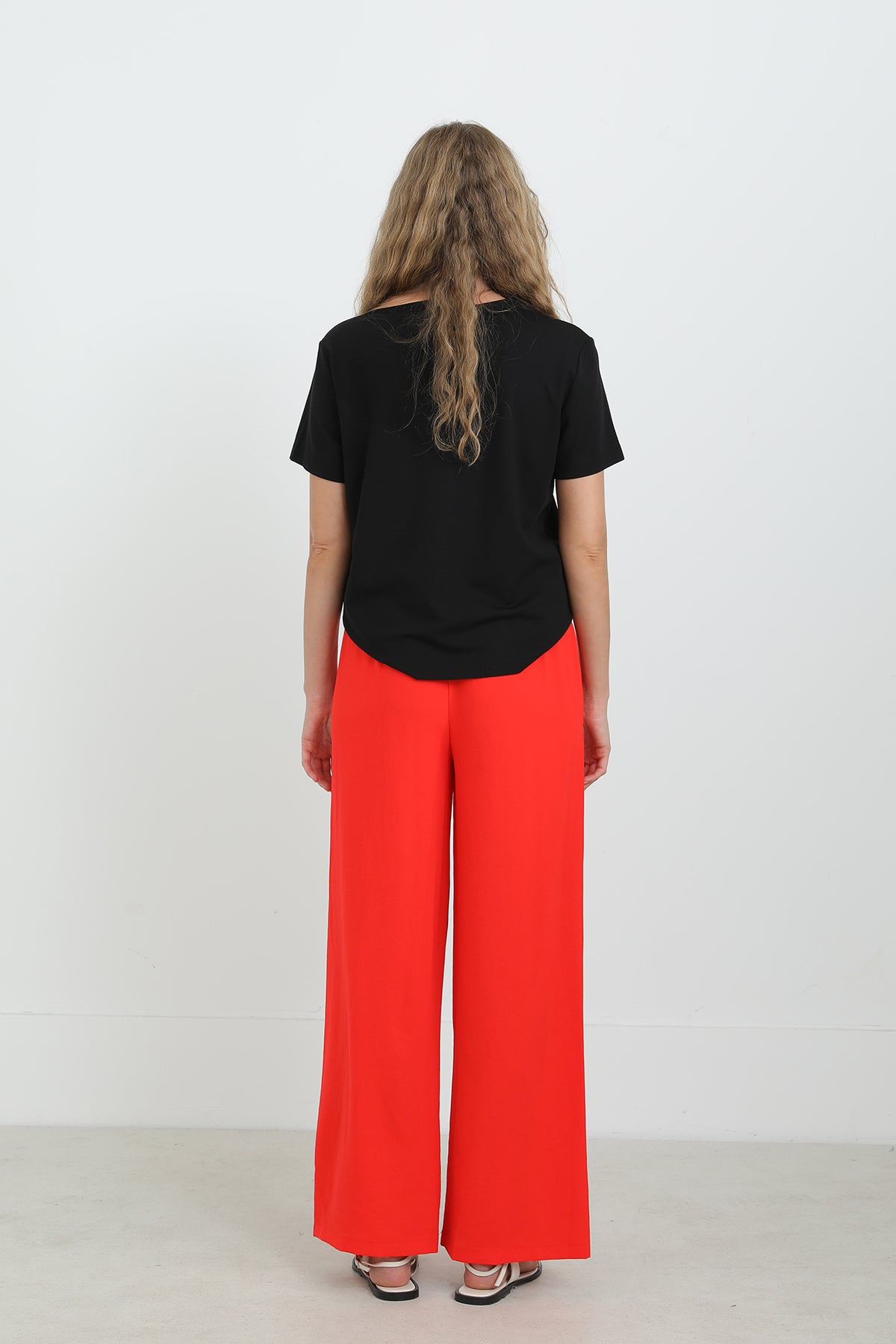 Kadın Geniş Paça Yüksek Bel Pantolon - 18103PNT