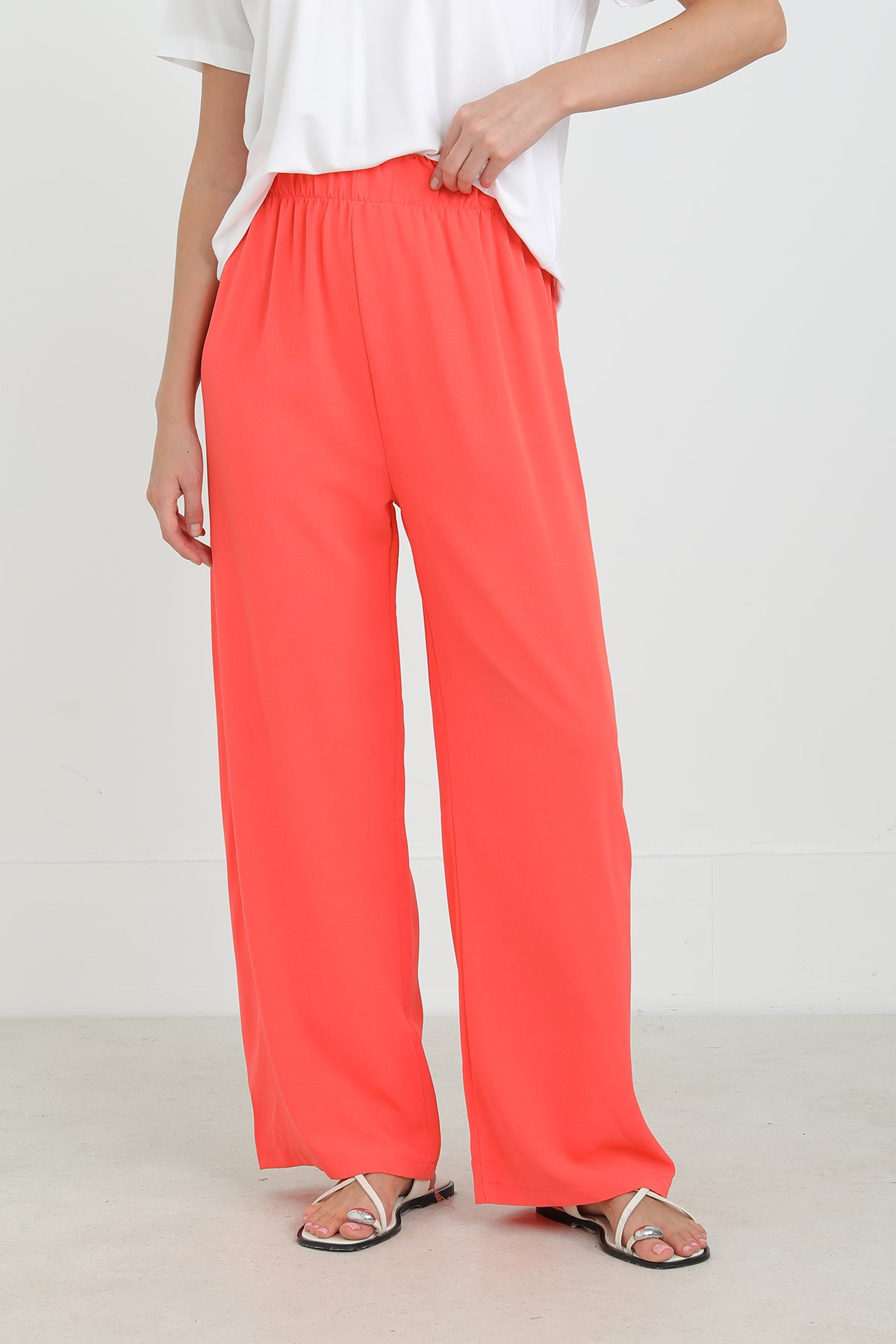 Kadın Geniş Paça Yüksek Bel Pantolon - 18103PNT