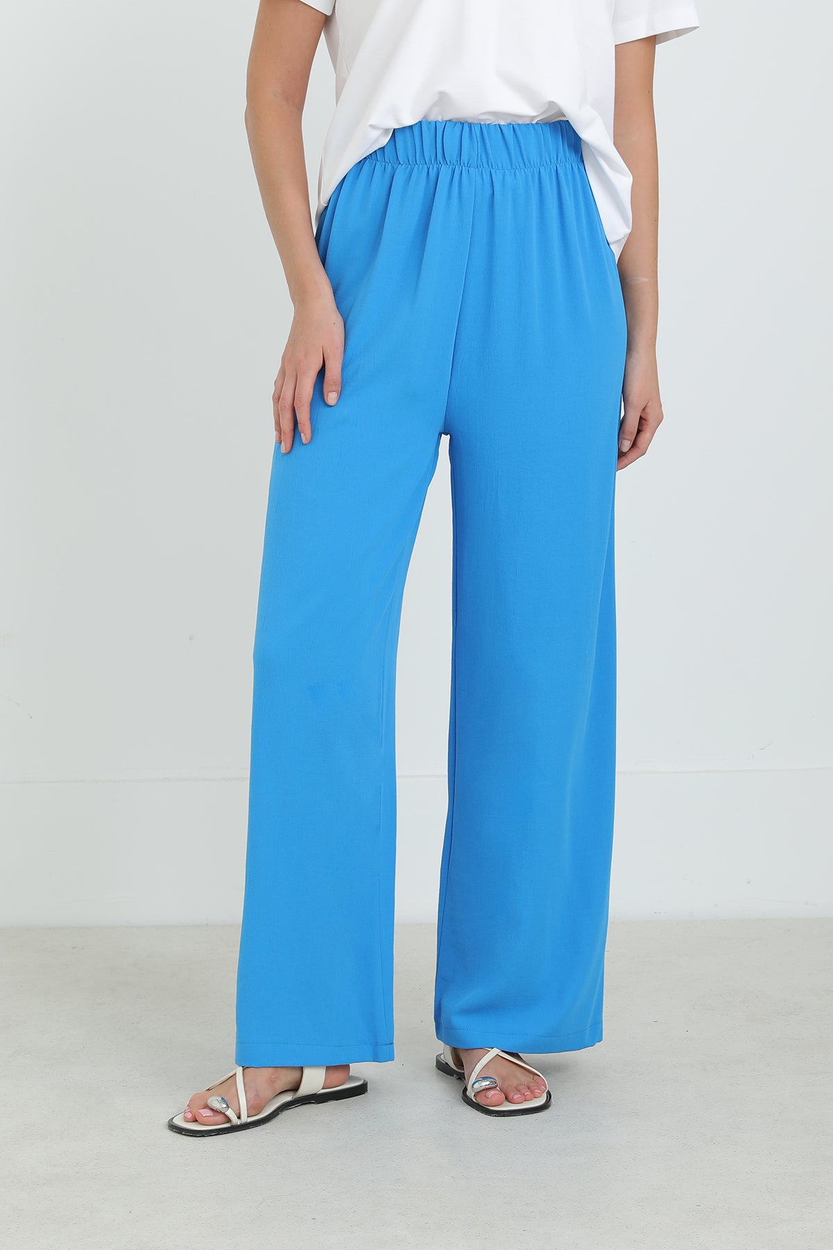 Kadın Geniş Paça Yüksek Bel Pantolon - 18103PNT