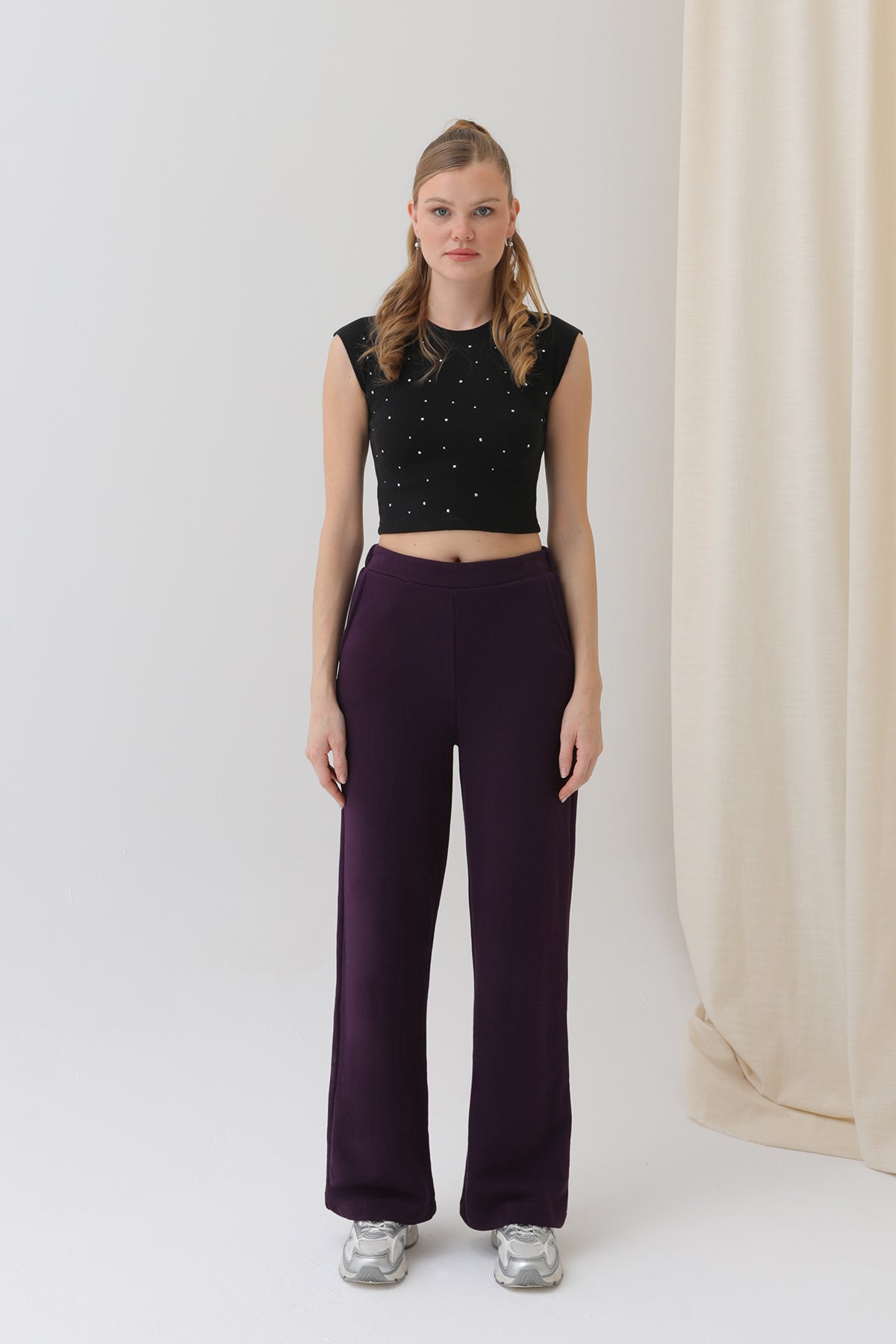 Kadın Geniş Paça Eşofman Altı  - 18152PNT