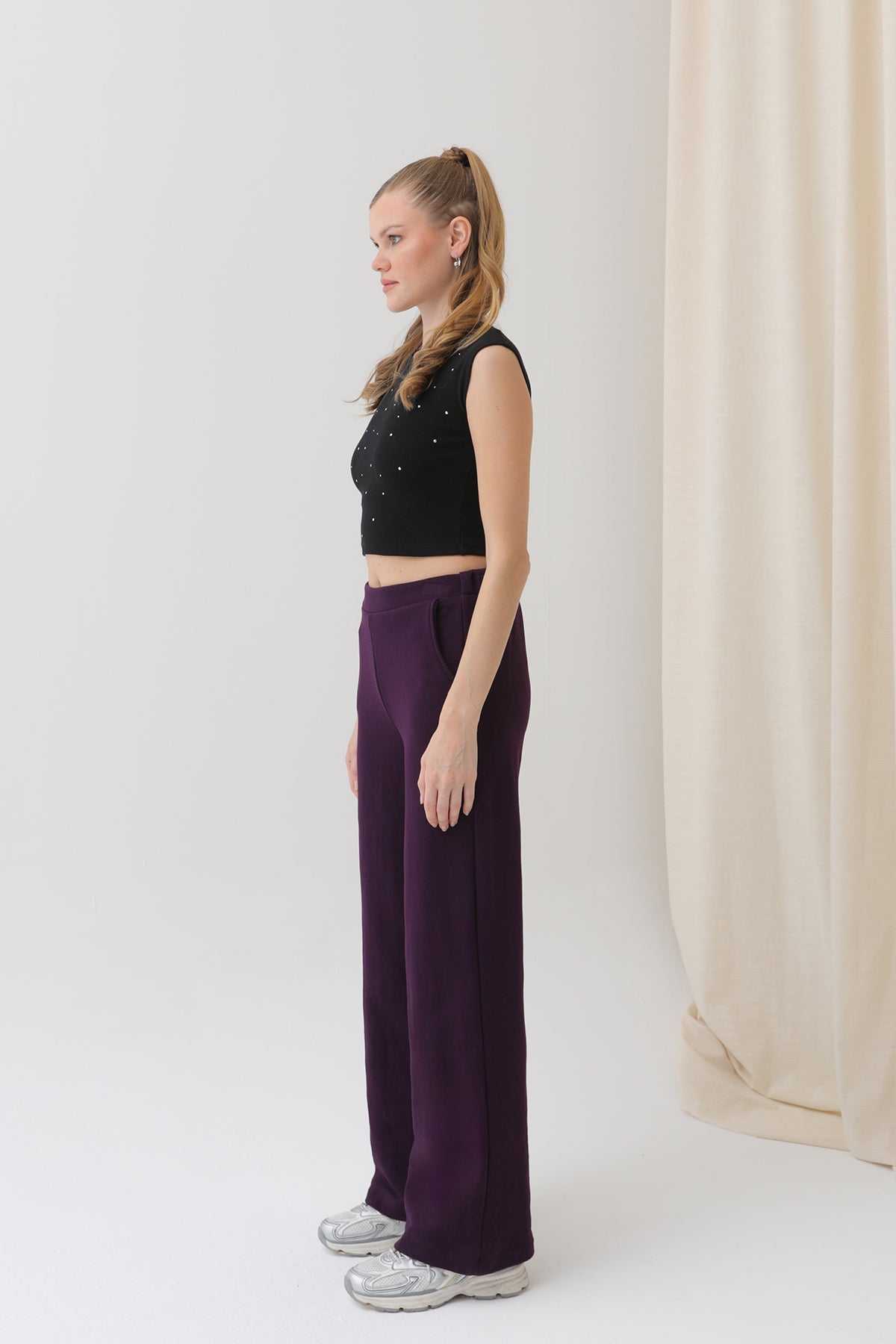 Kadın Geniş Paça Eşofman Altı  - 18152PNT