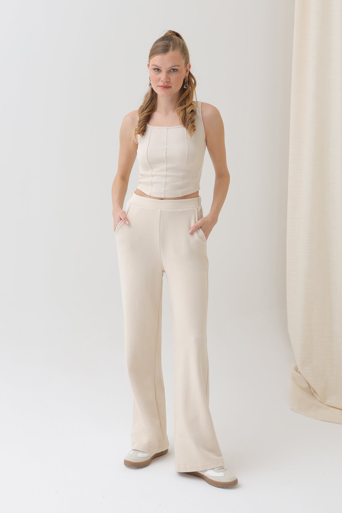 Kadın Geniş Paça Eşofman Altı  - 18152PNT