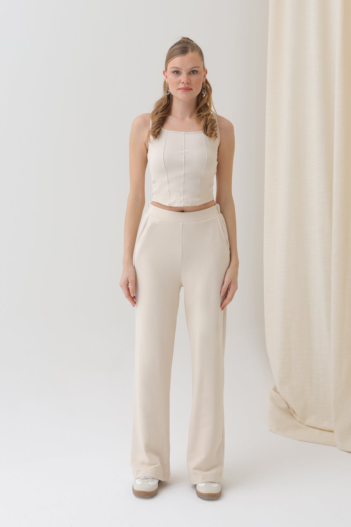 Kadın Geniş Paça Eşofman Altı  - 18152PNT