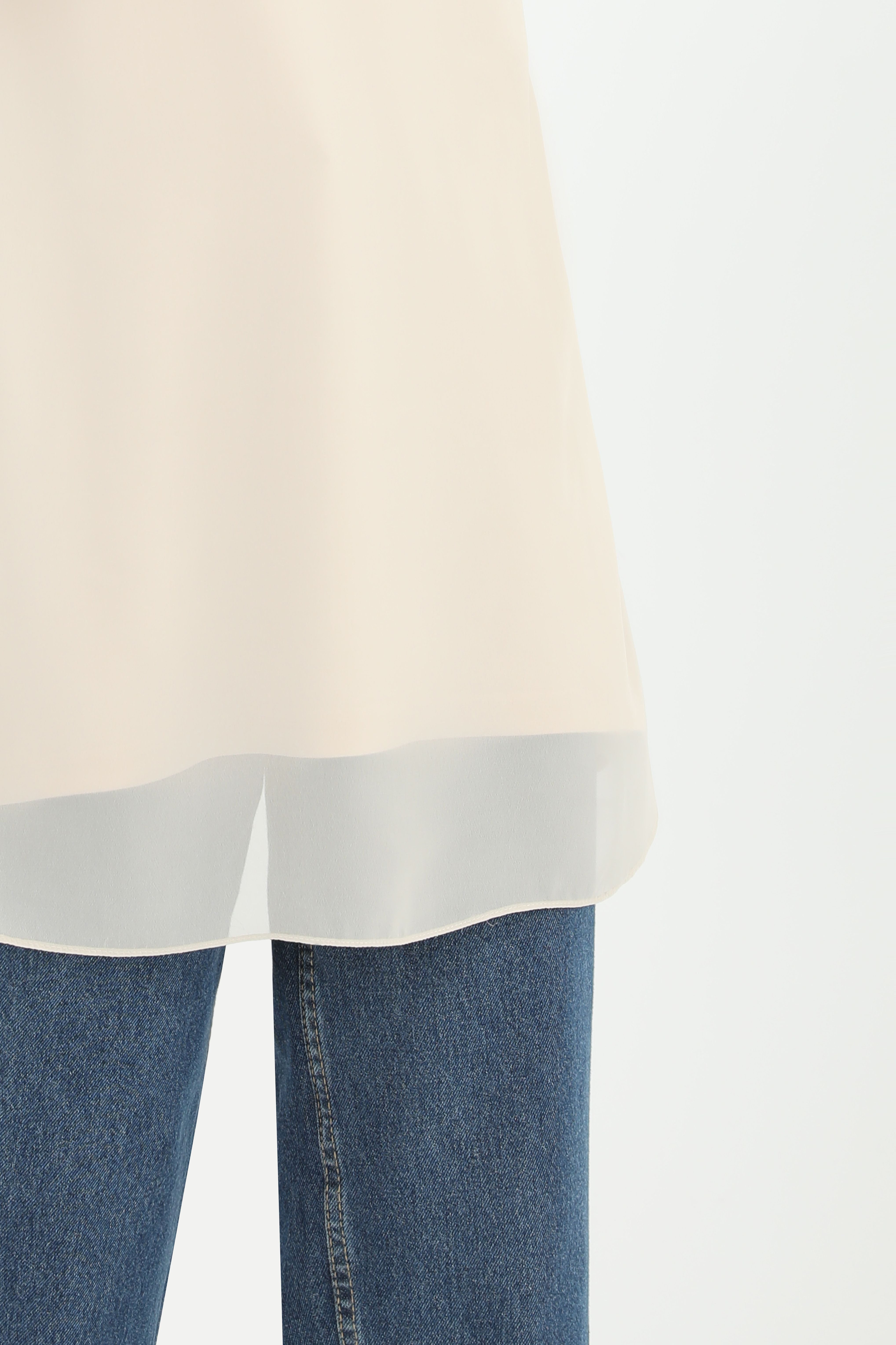 Kadın Kolsuz Tül Detaylı İçlik Tunik - 10270TUN