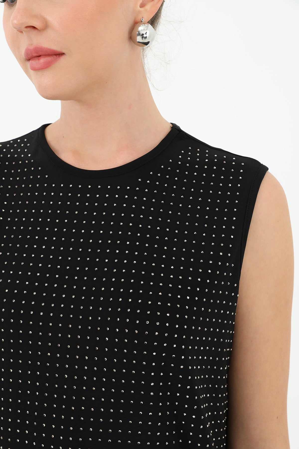 Kadın Sıfır Kol Taşlı Tunik -24S-10525TUN