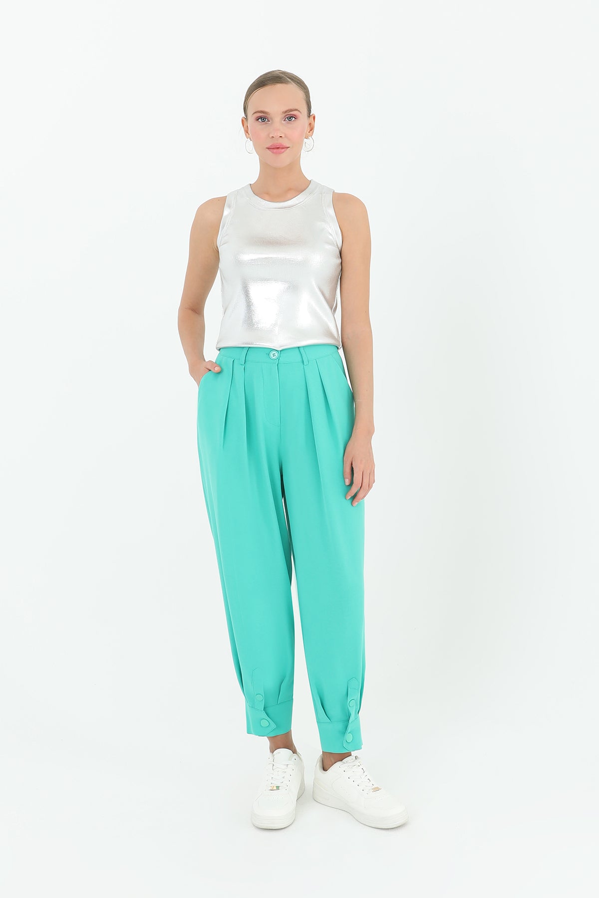 Paune Kadın Pileli Pantolon  - 18160PNT