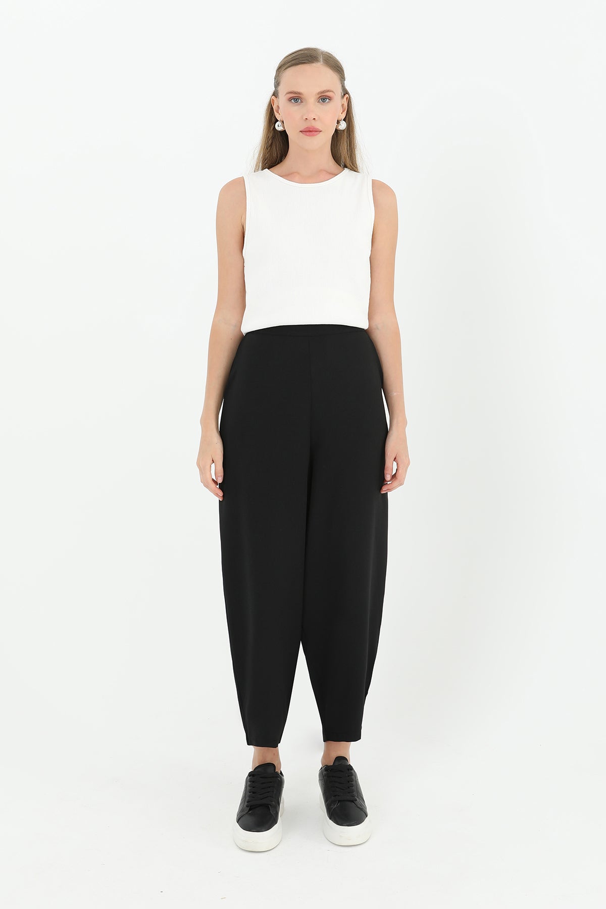 Kadın Linda Kumaş Şalvar Form Pantolon  - 18166PNT