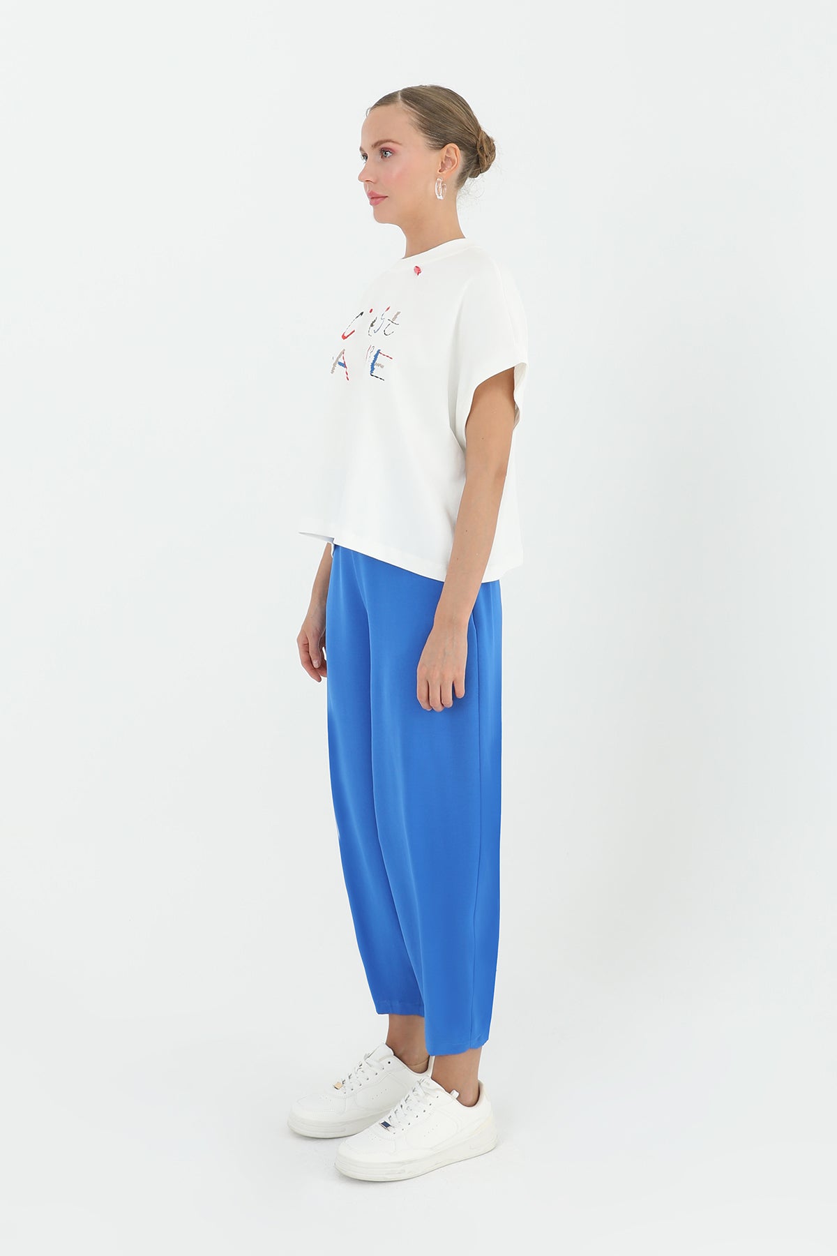 Kadın Linda Kumaş Şalvar Form Pantolon  - 18166PNT