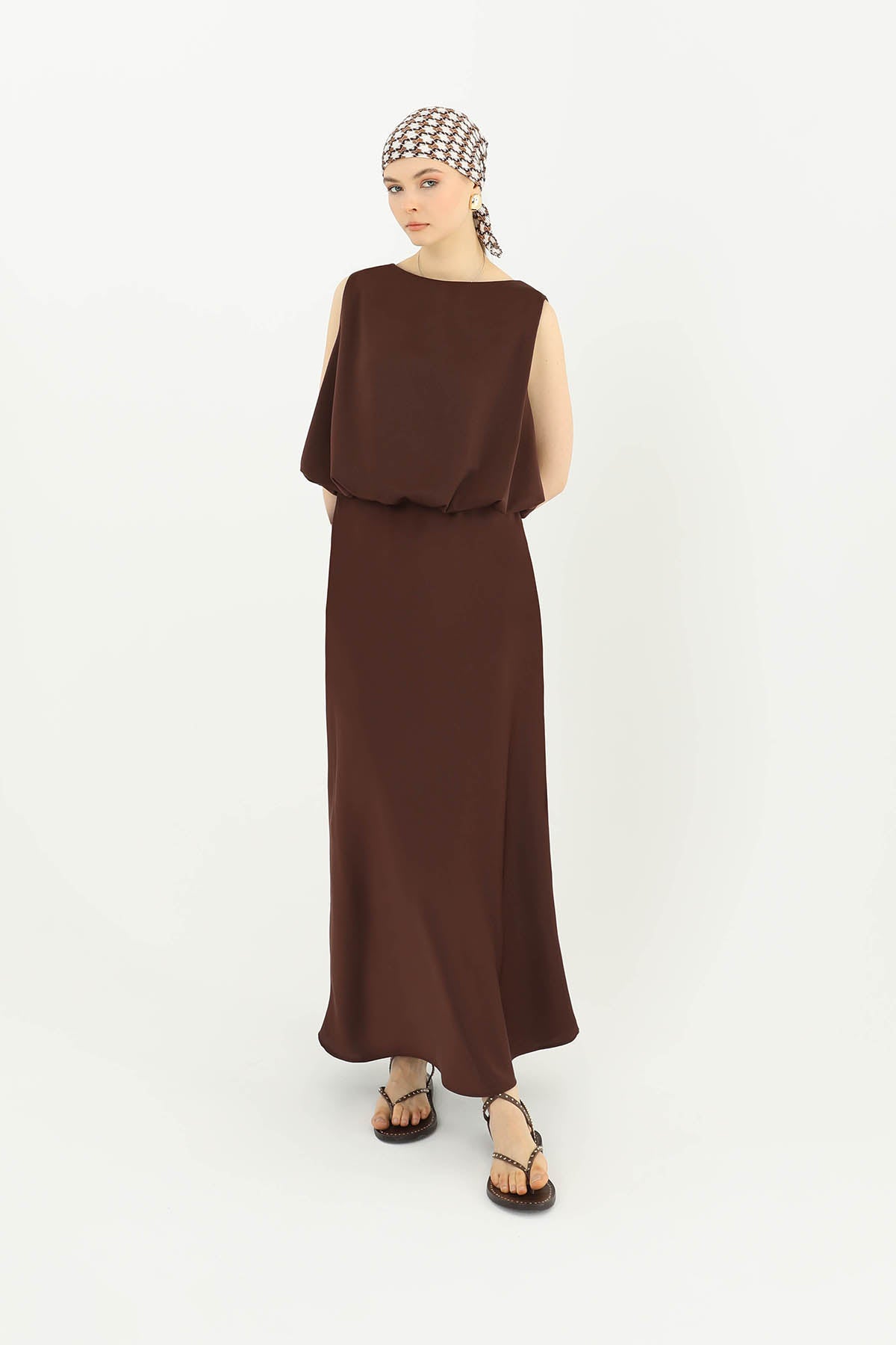 Kadın Saten Uzun Etek - 24S-31614ETK