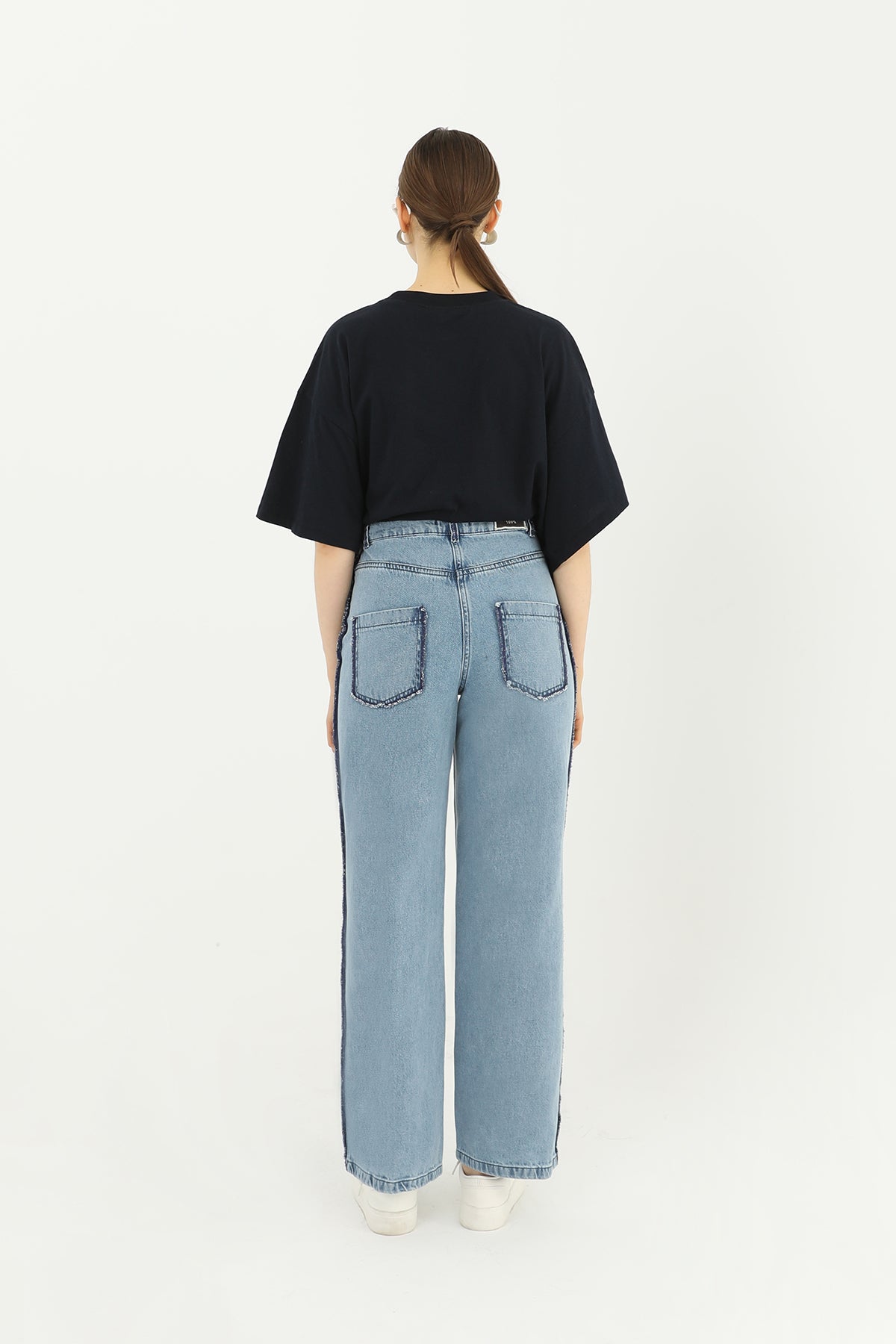 Kadın Şerit Detaylı Geniş Paça Pantolon - 31625PNT