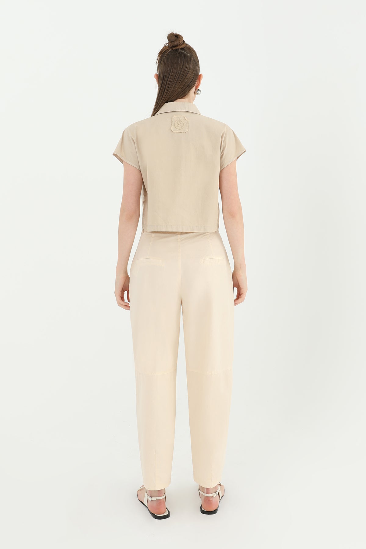 Kadın Yüksek Bel Cepli Pantolon  - 31710PNT