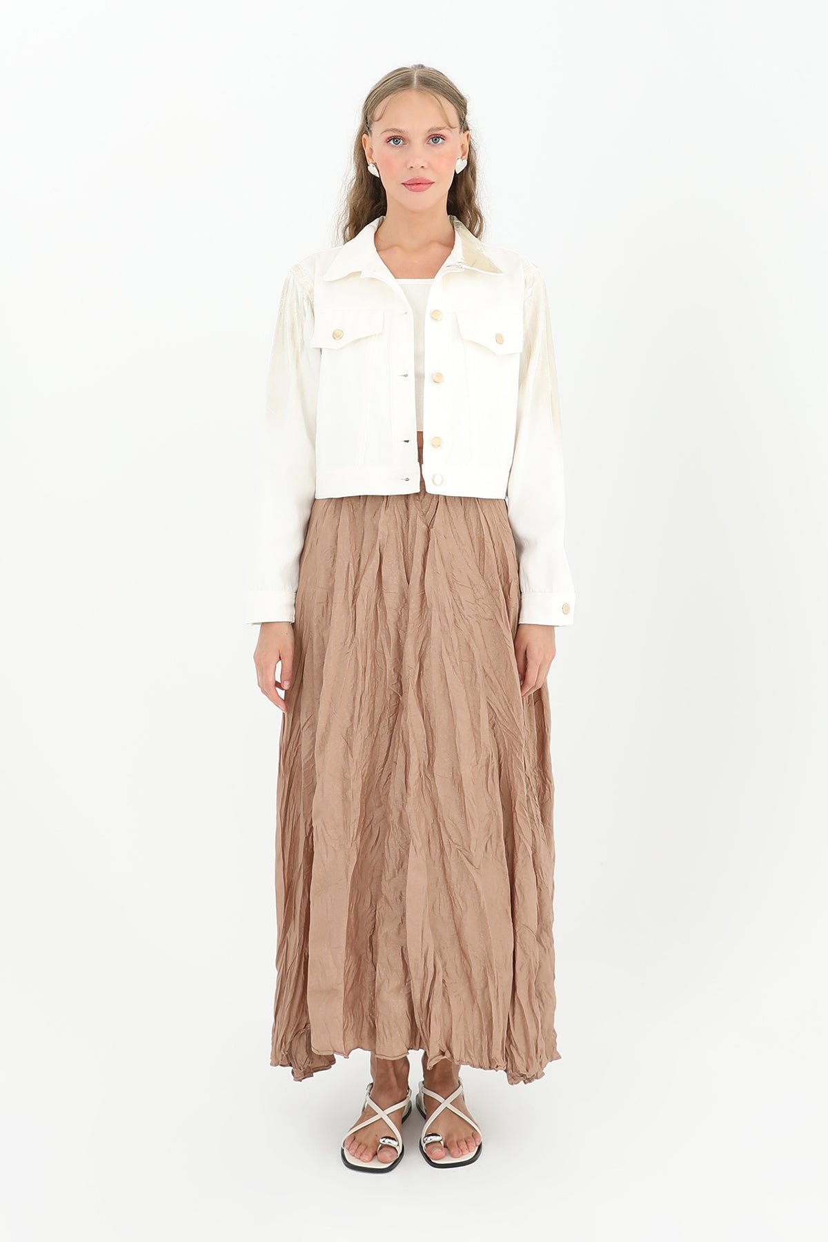 Kadın Varaklı Kısa Ceket -24S-31797CKT