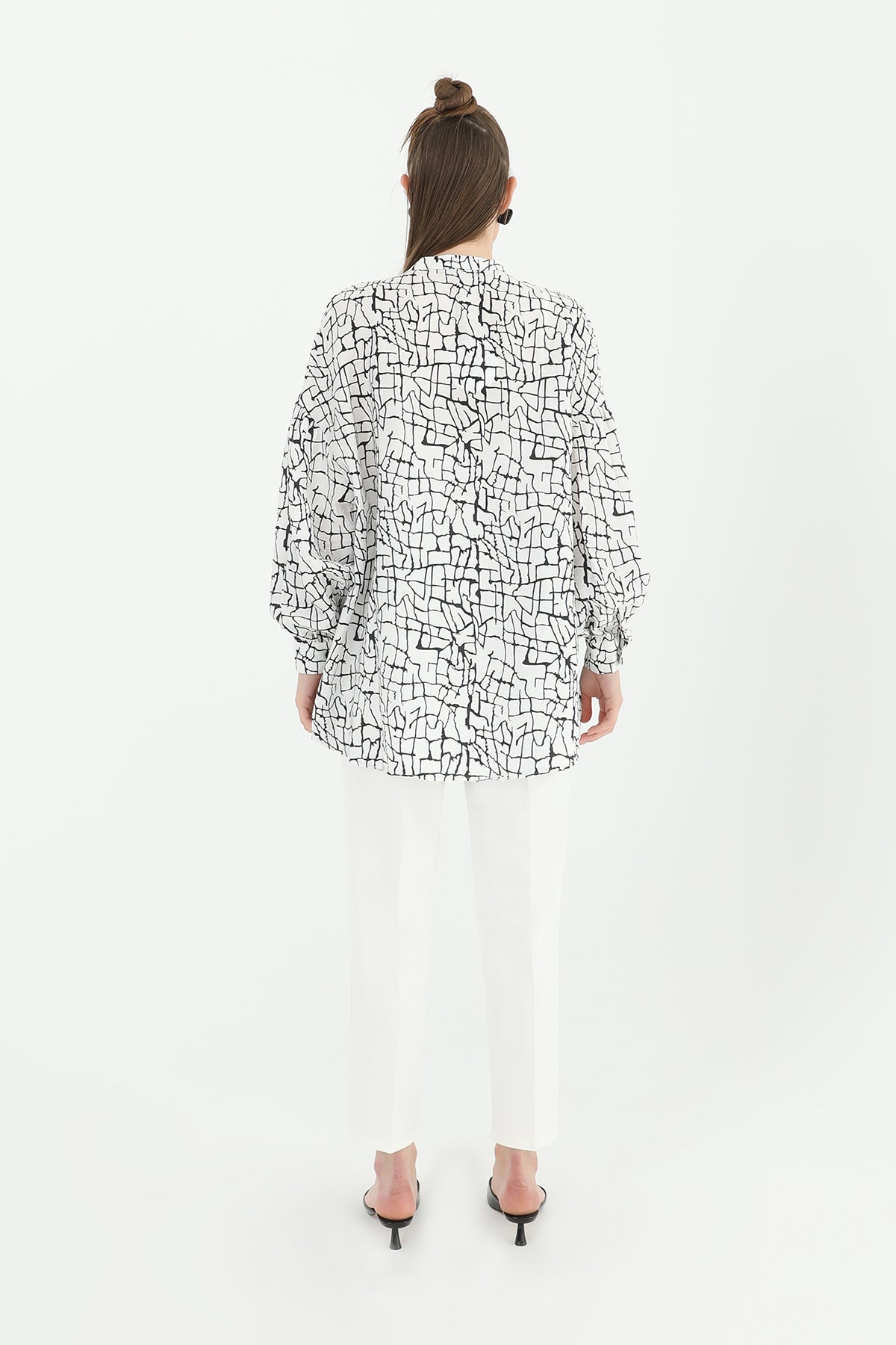 Kadın Desenli Atlet Ve Gömlekli Takım -24S-31811GML