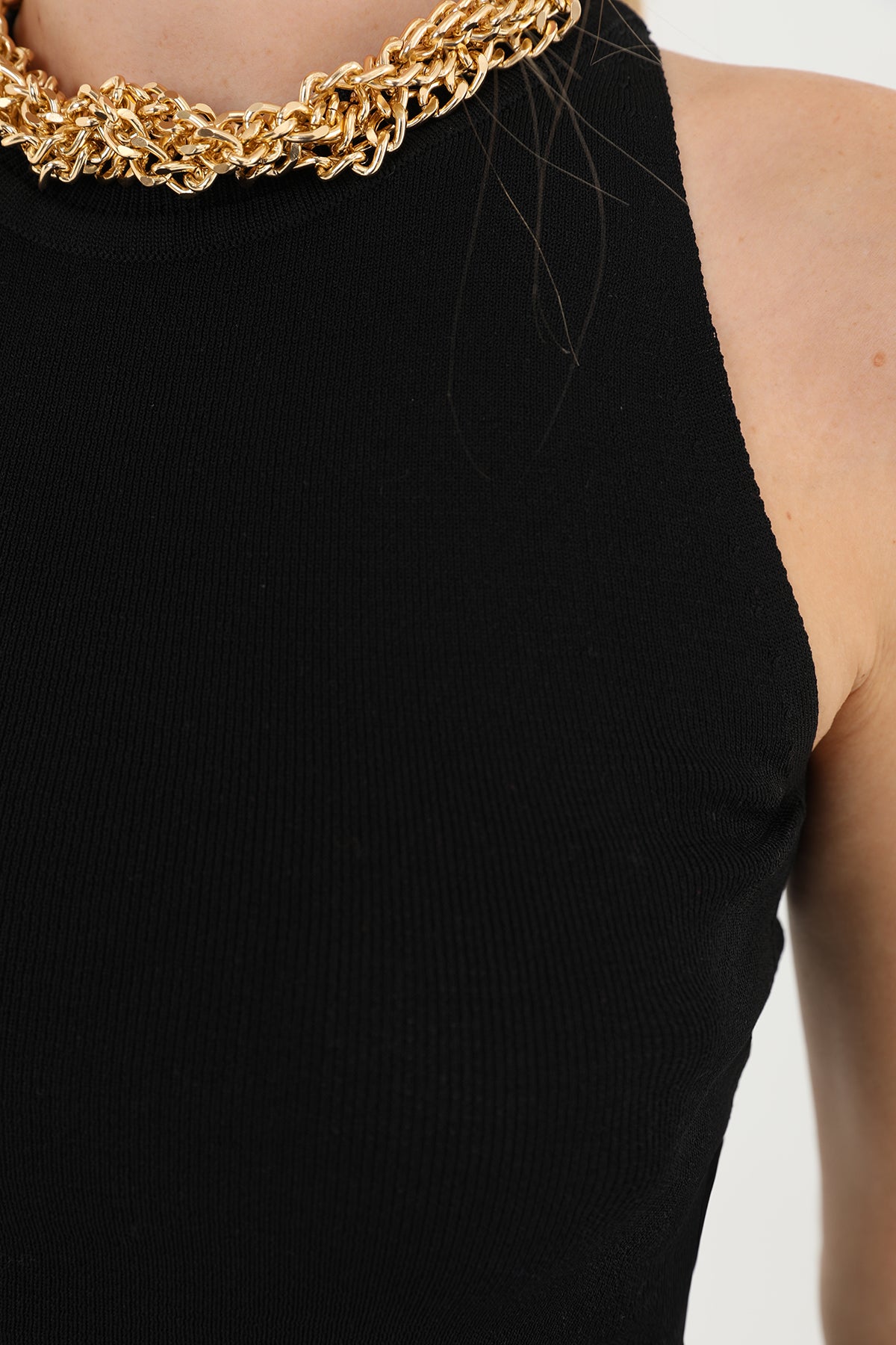 Kadın Yuvarlak Yaka Sıfır Kollu Bluz  - 31860BLZ