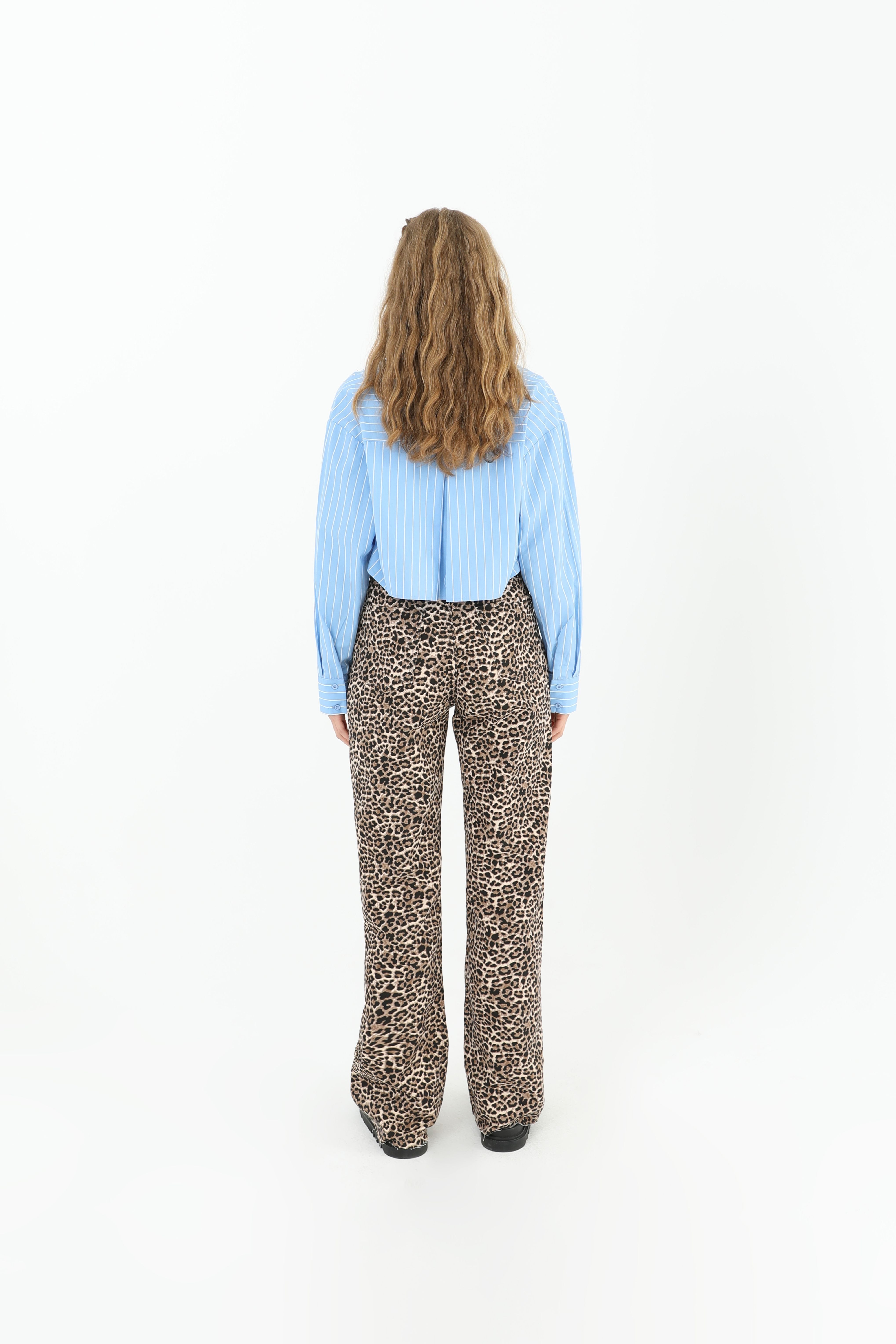 Kadın Leoparlı Bol Pantolon - 31880PNT