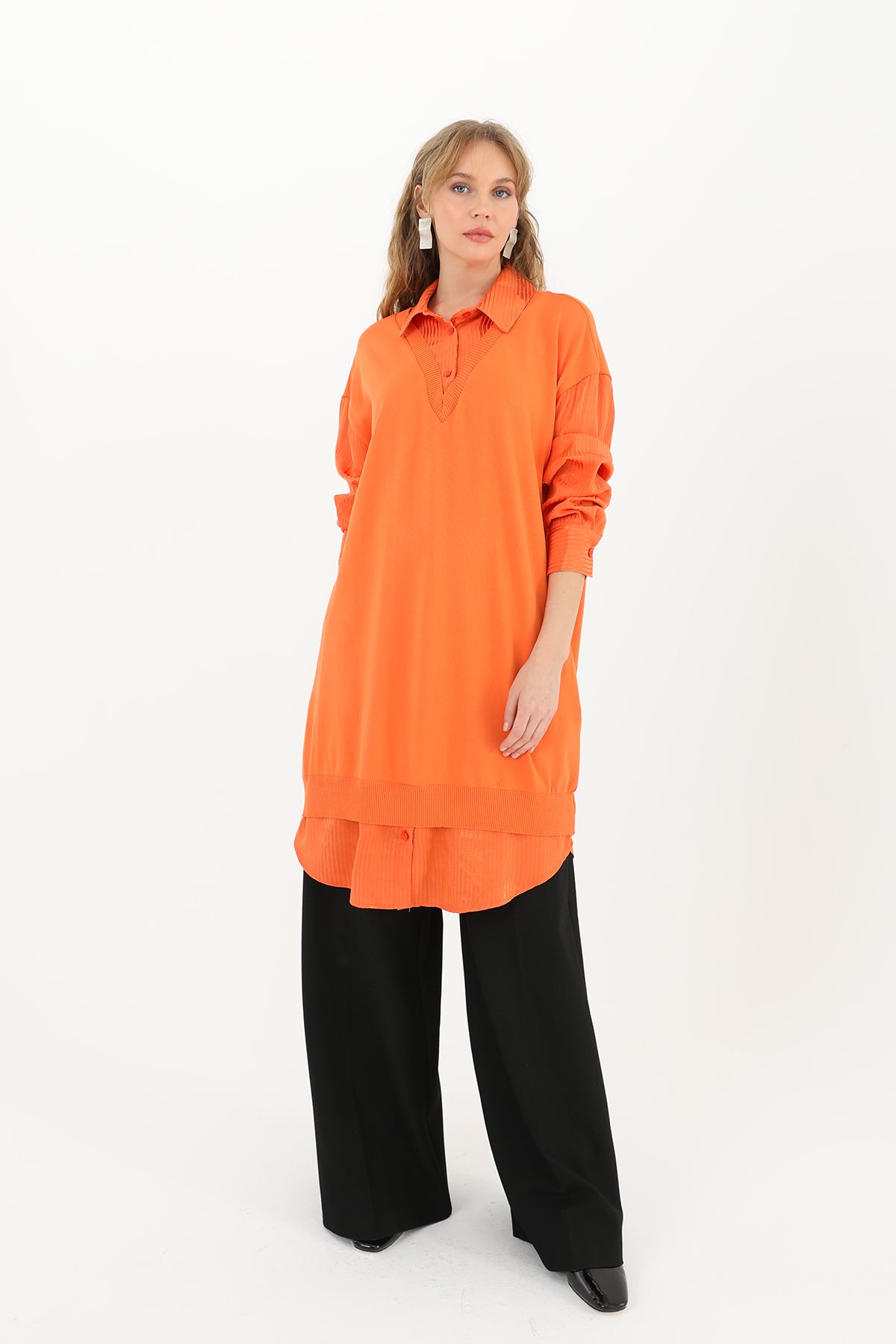 Kadın Gömlek Detaylı Tunik - 10578TUN
