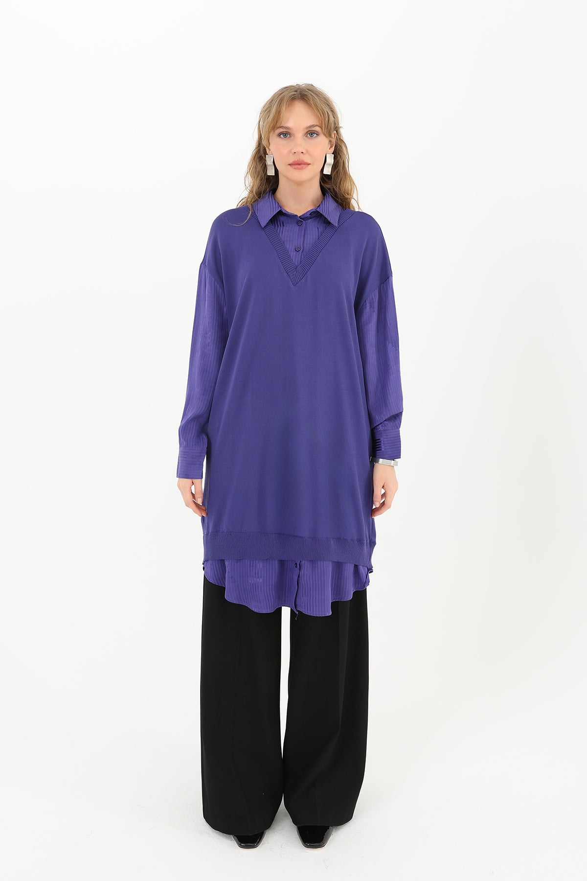 Kadın Gömlek Detaylı Tunik - 10578TUN