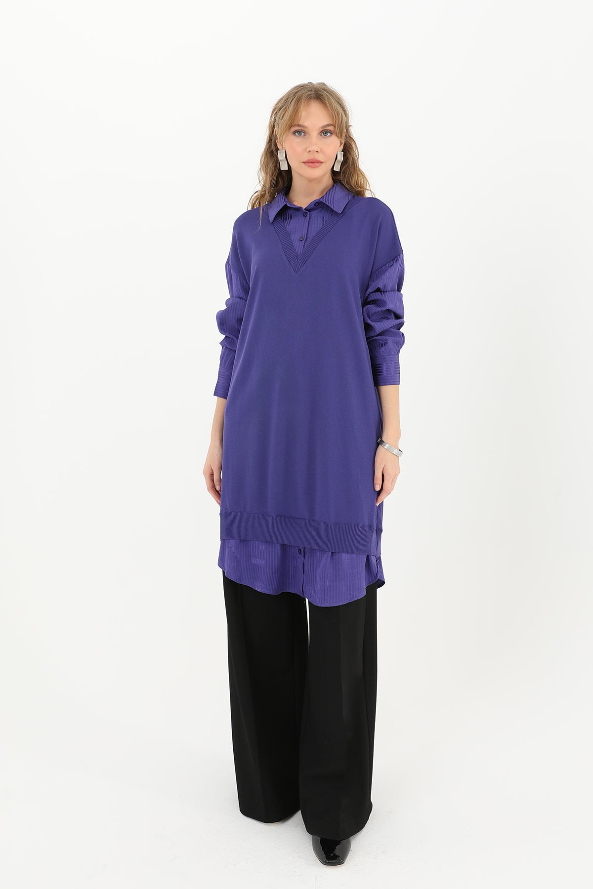 Kadın Gömlek Detaylı Tunik - 10578TUN