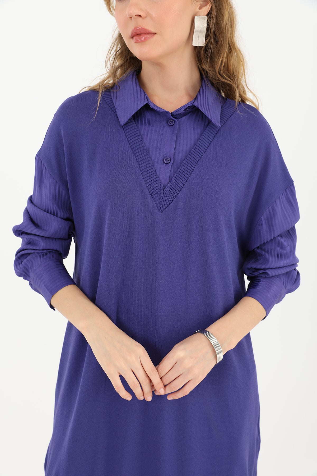 Kadın Gömlek Detaylı Tunik - 10578TUN