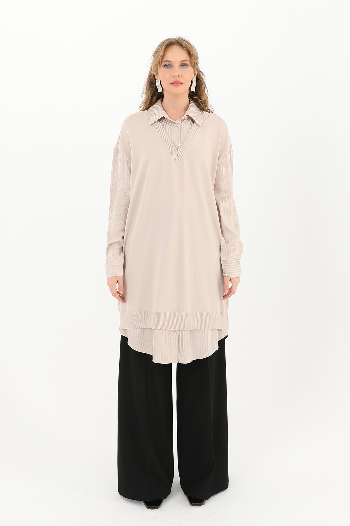 Kadın Gömlek Detaylı Tunik - 10578TUN