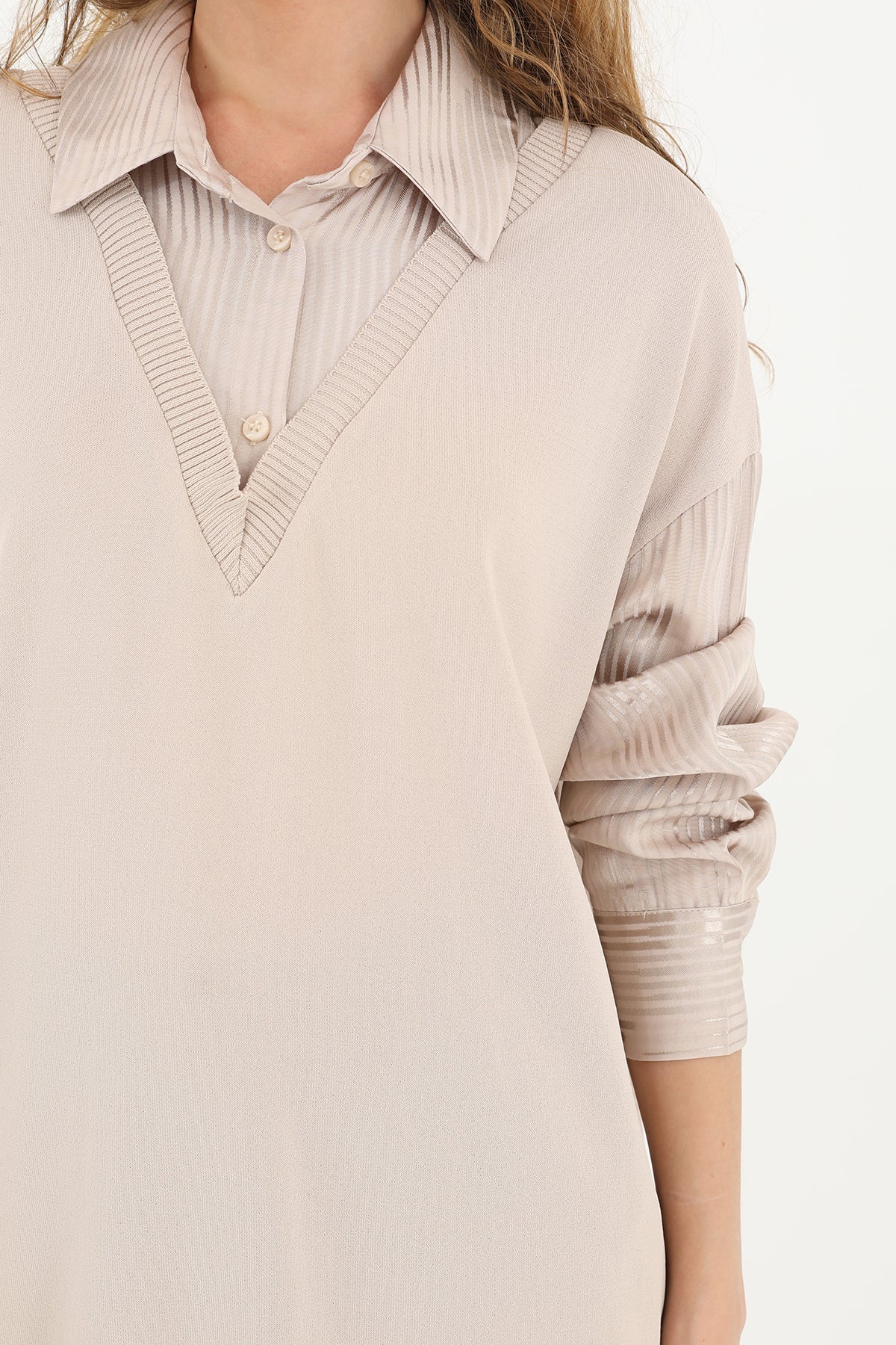 Kadın Gömlek Detaylı Tunik - 10578TUN