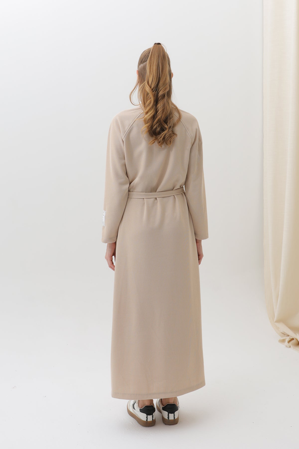 Kadın Kuşak Detaylı Rahat Kesim Triko Elbise-12590ELB