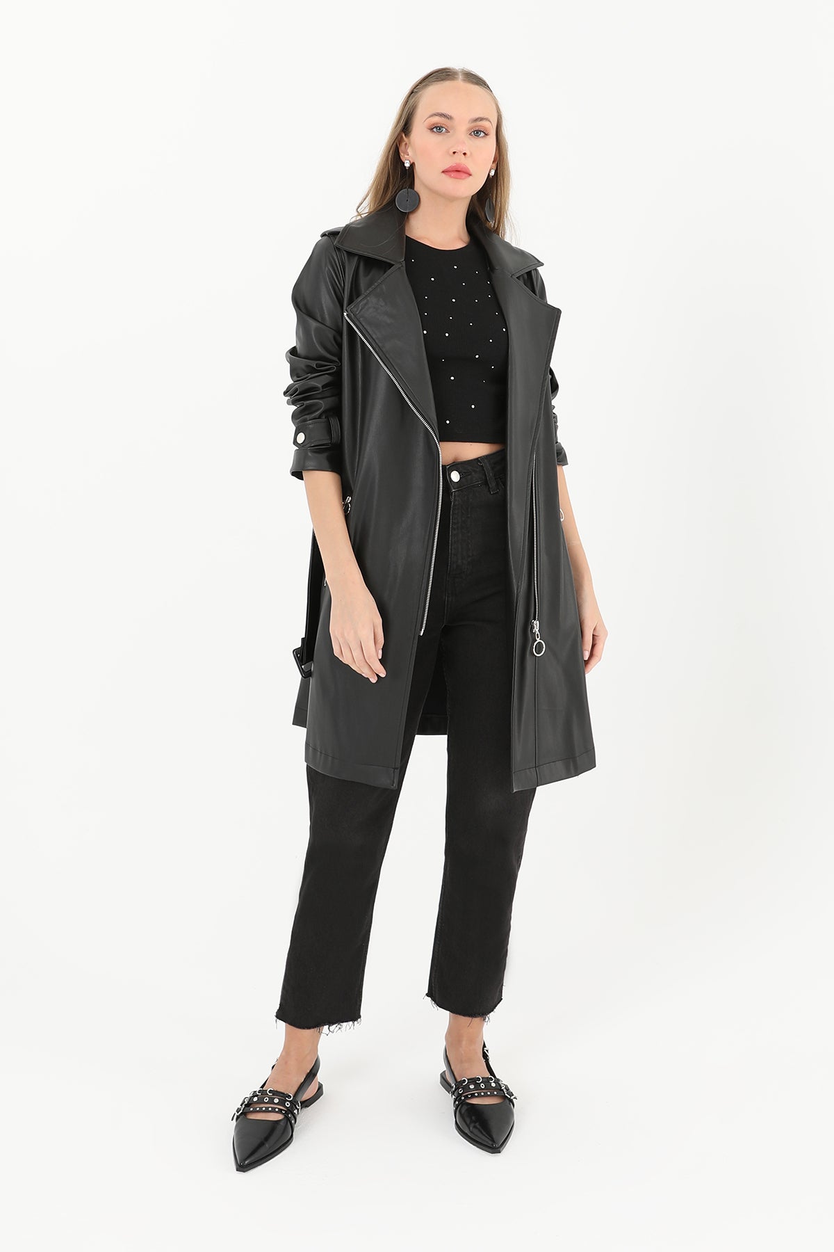 Kısa Deri Ceket  - 15184TRC