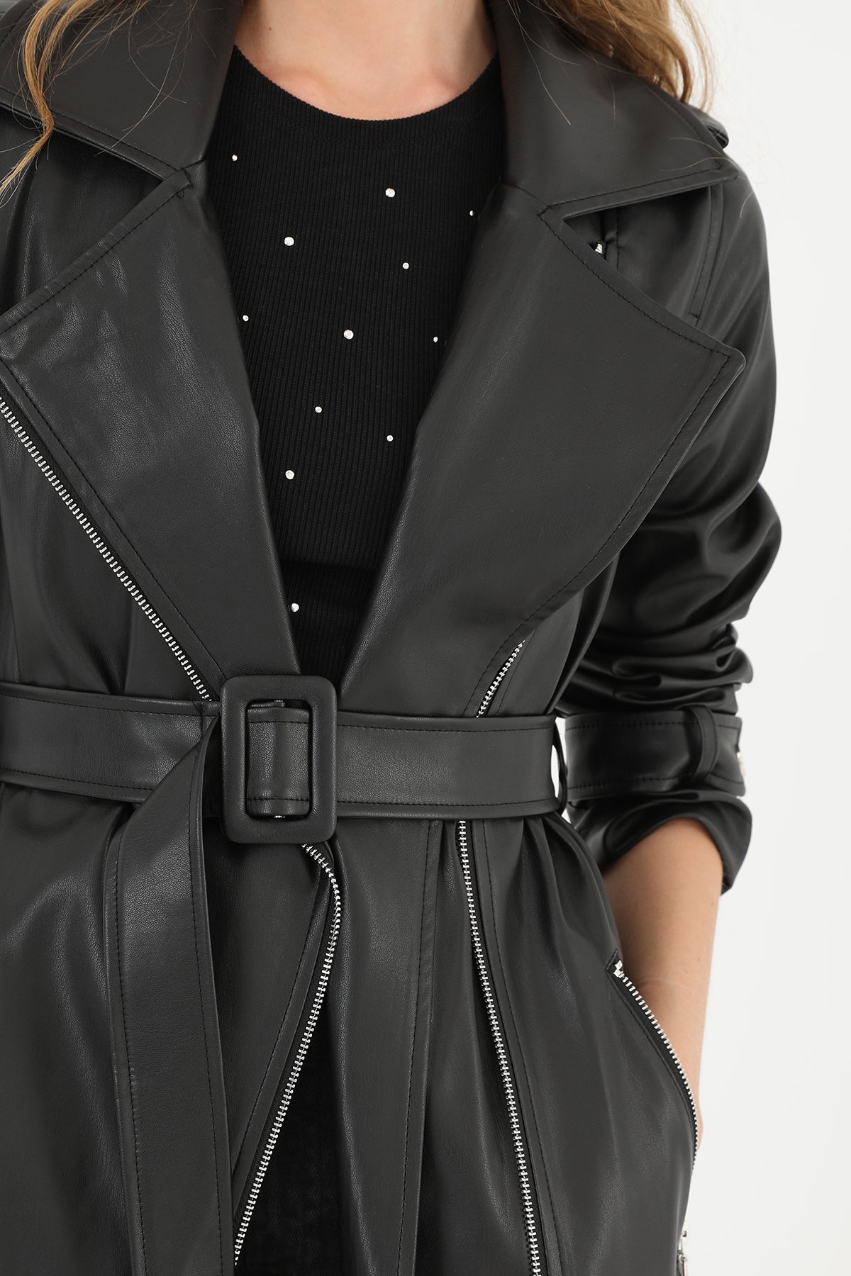 Kısa Deri Ceket  - 15184TRC