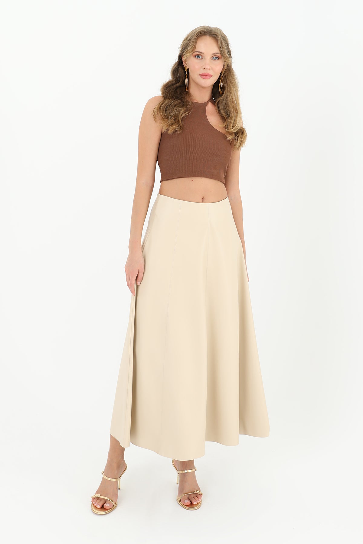 Kadın Parçalı Kloş Etek  - 18202ETK