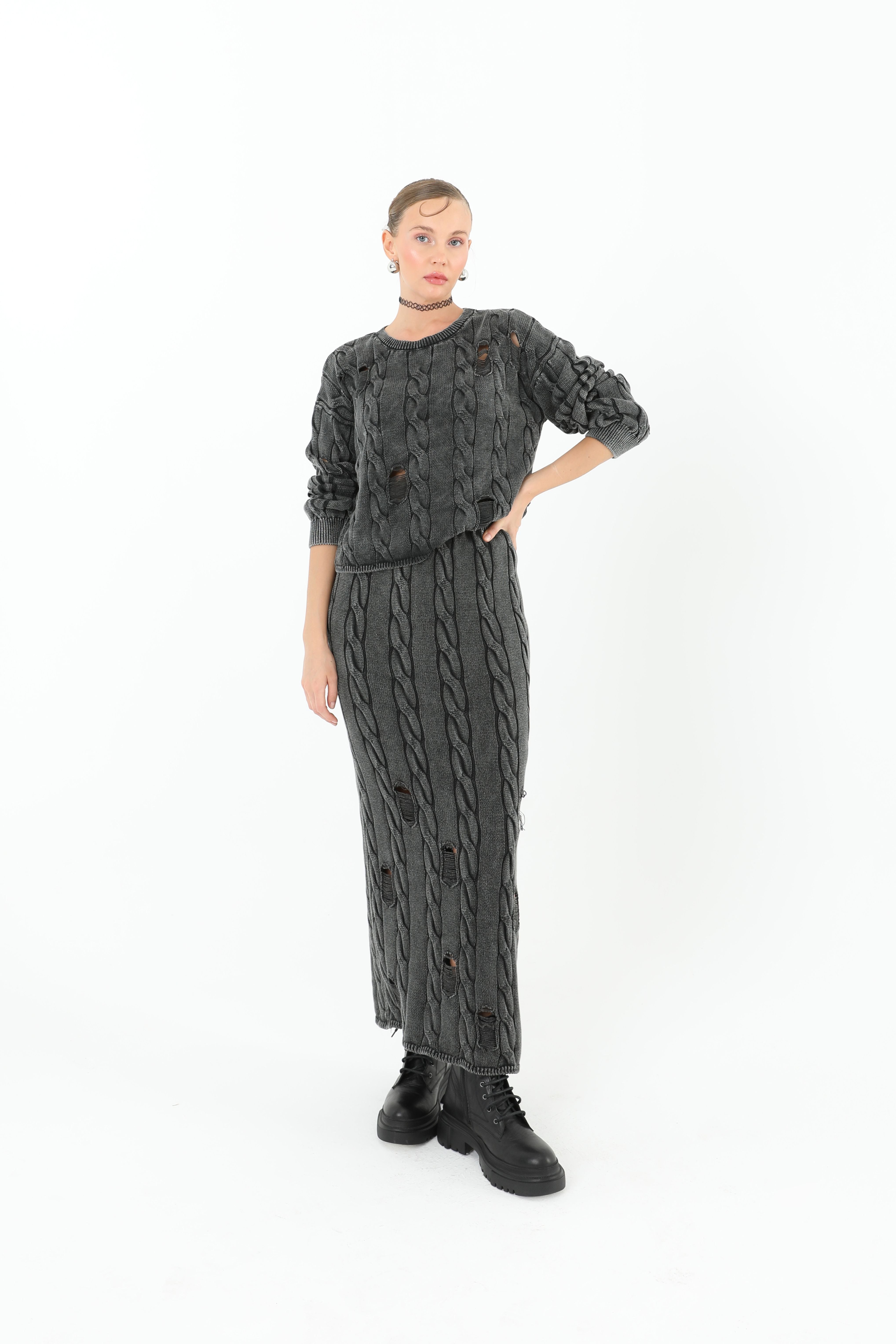 Triko Uzun Kollu Kazak  - 32031BLZ