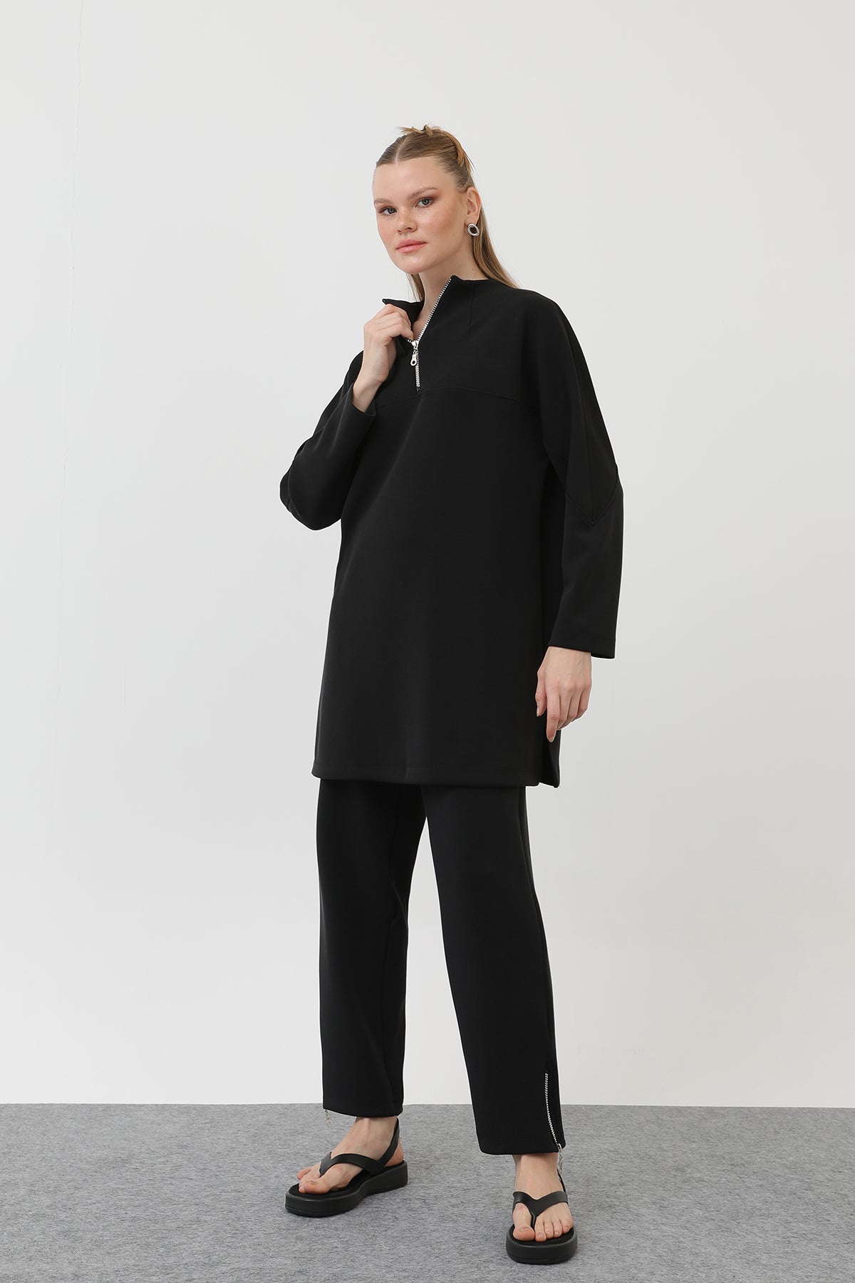 Kadın Önü Fermuar Detaylı Tunik - 10611TUN