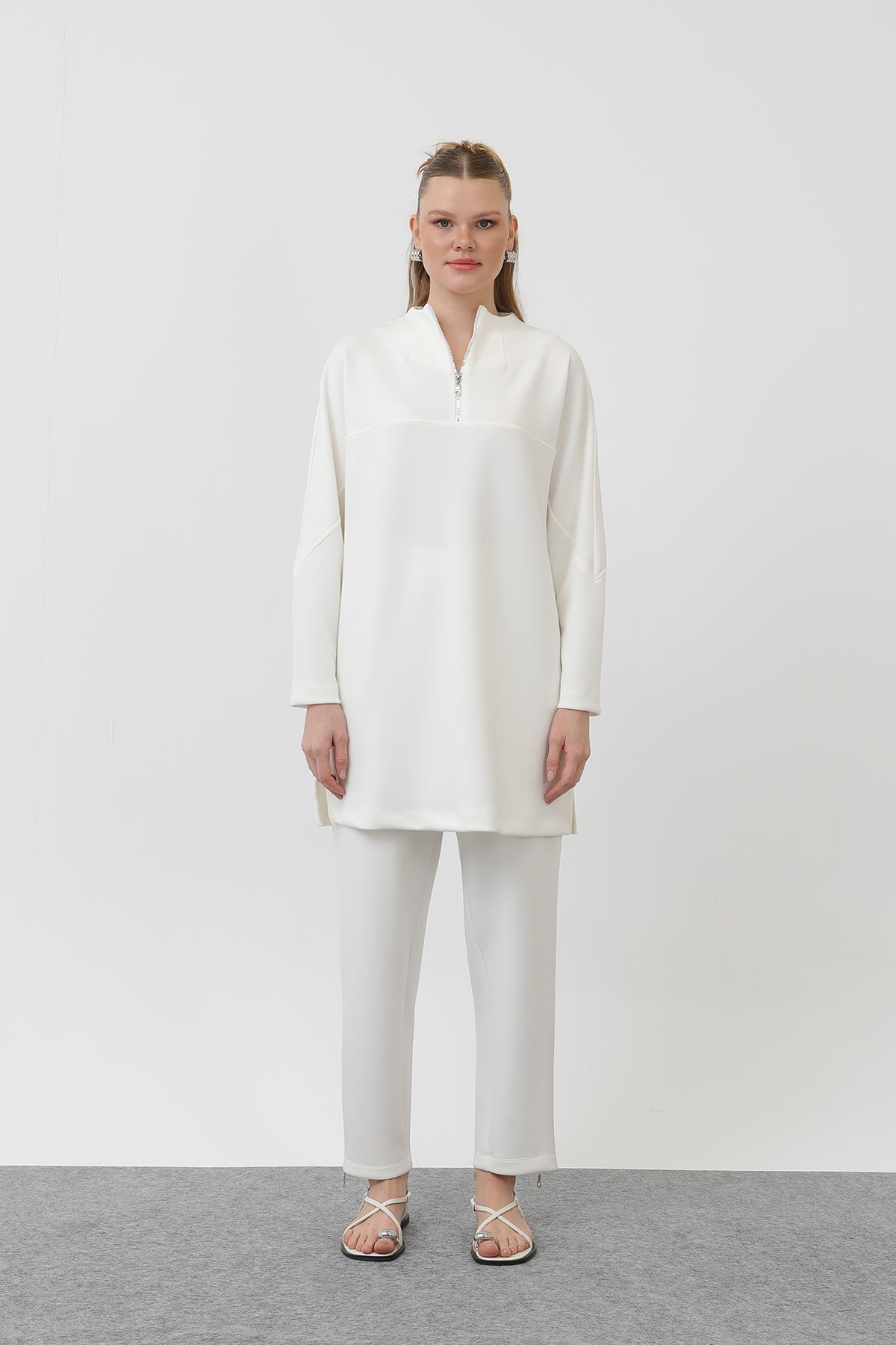 Kadın Önü Fermuar Detaylı Tunik - 10611TUN