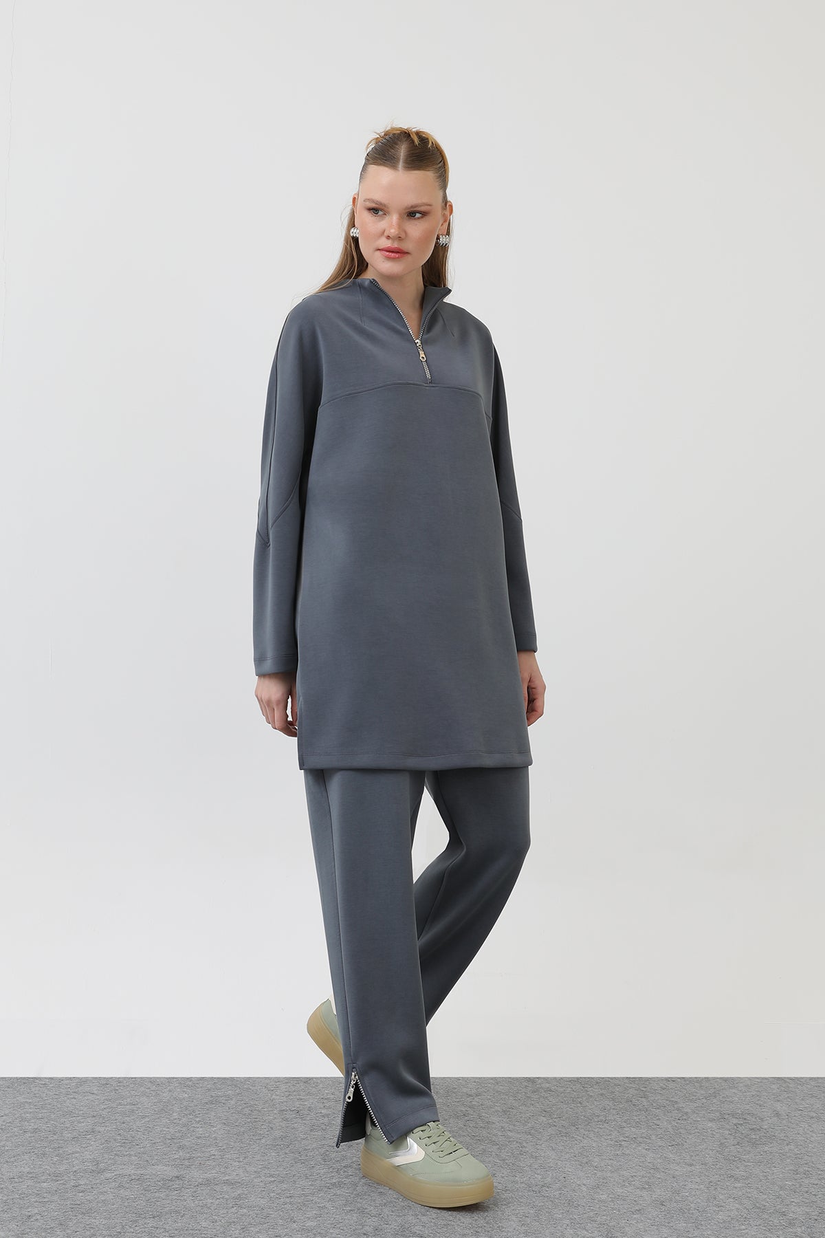 Kadın Önü Fermuar Detaylı Tunik - 10611TUN