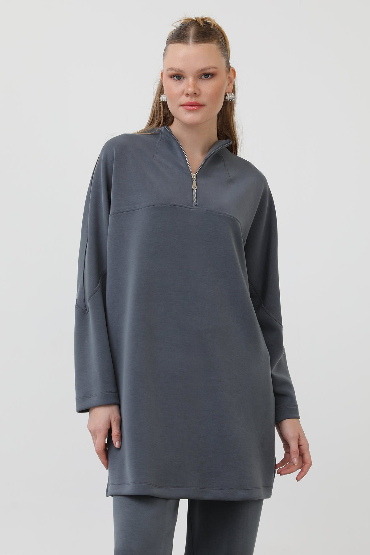 Kadın Önü Fermuar Detaylı Tunik - 10611TUN