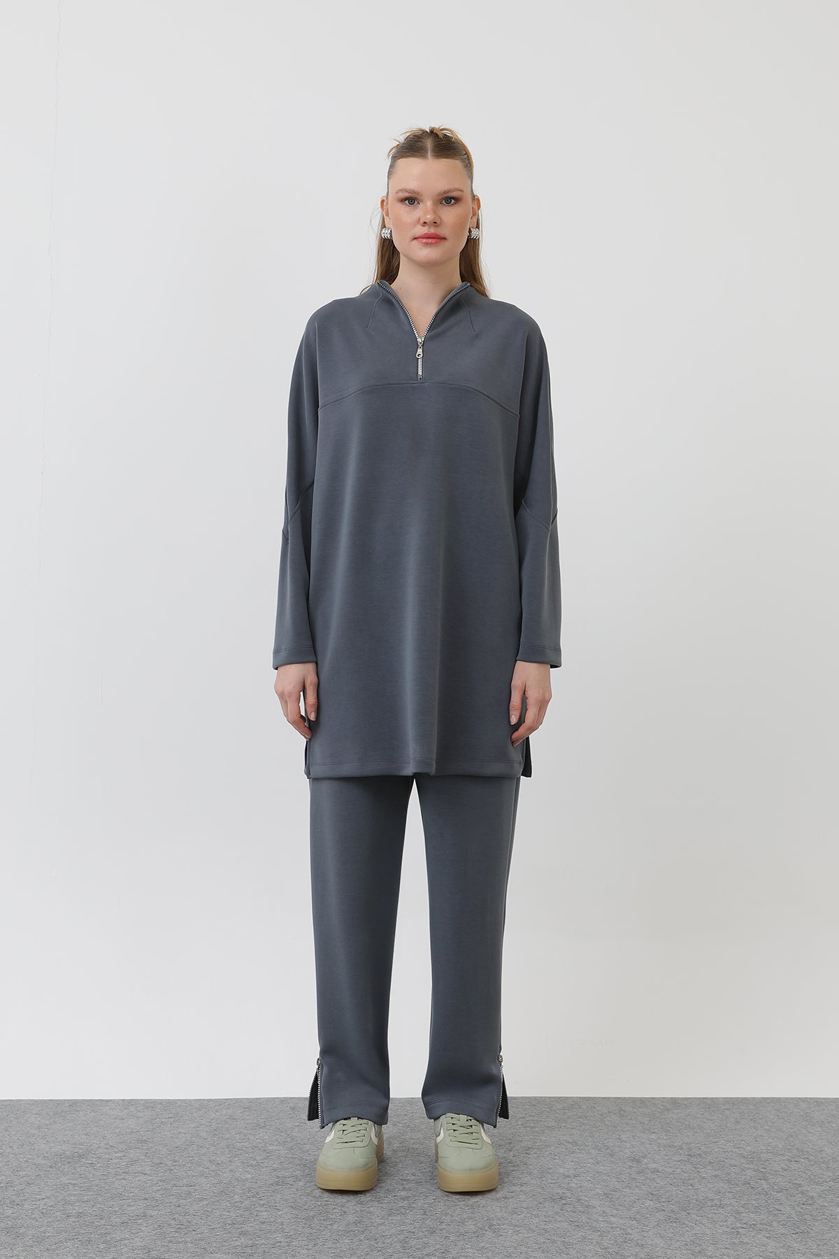 Kadın Önü Fermuar Detaylı Tunik - 10611TUN