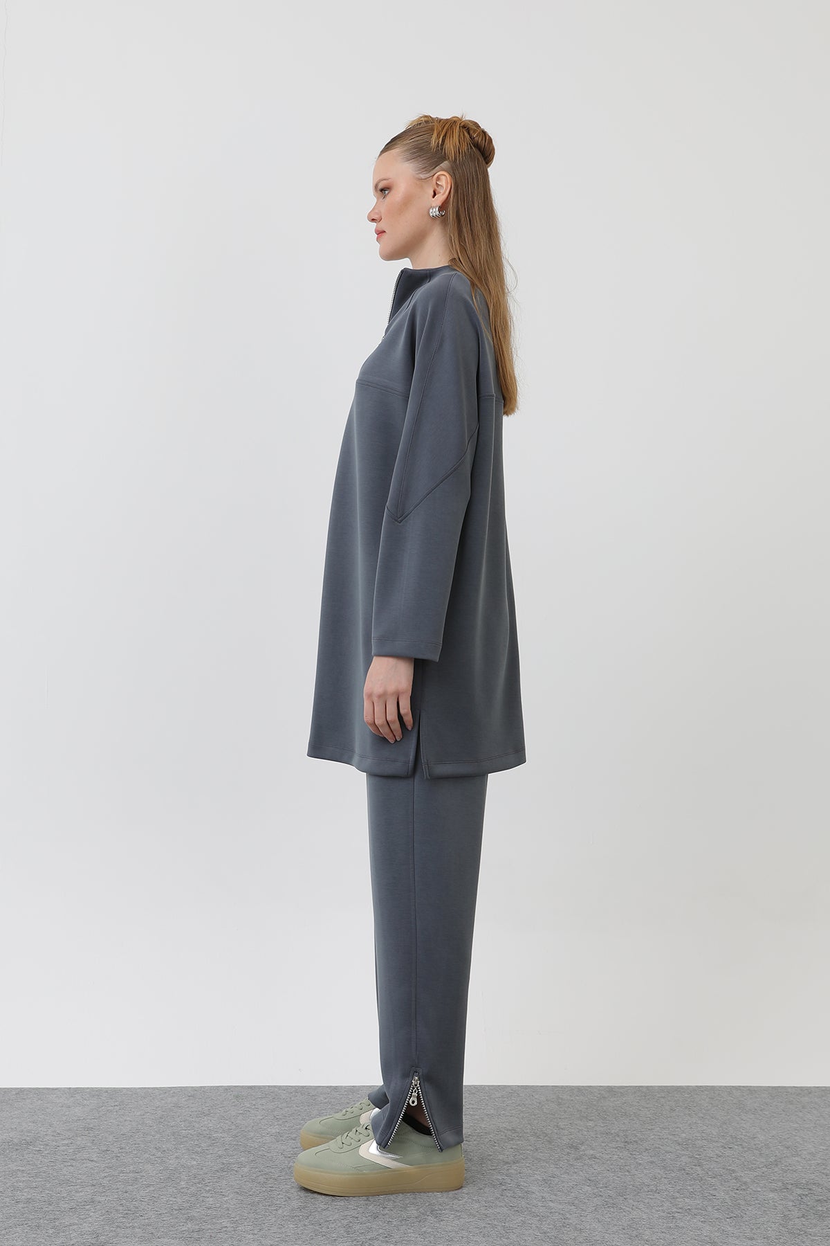 Kadın Önü Fermuar Detaylı Tunik - 10611TUN