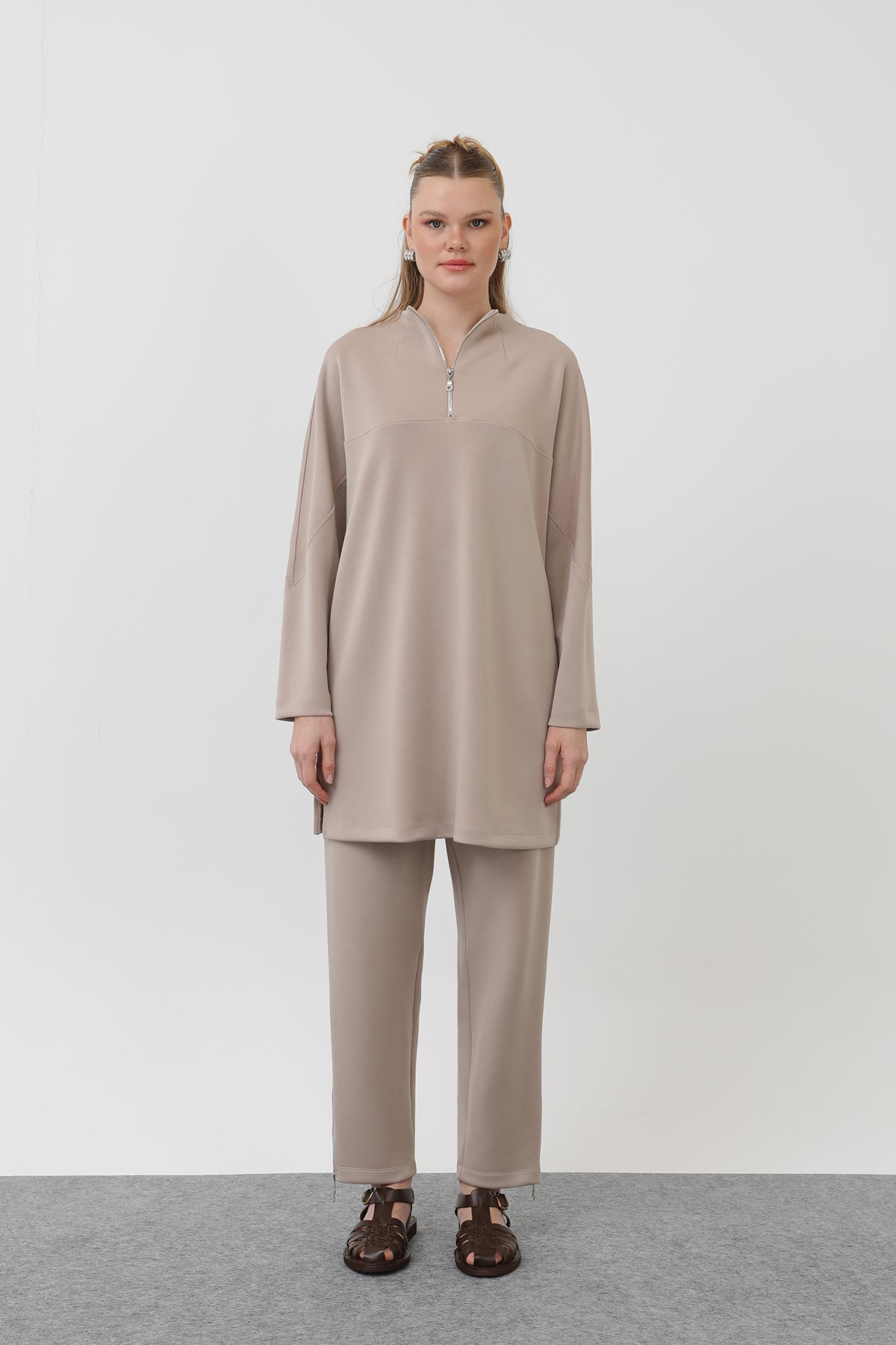 Kadın Önü Fermuar Detaylı Tunik - 10611TUN