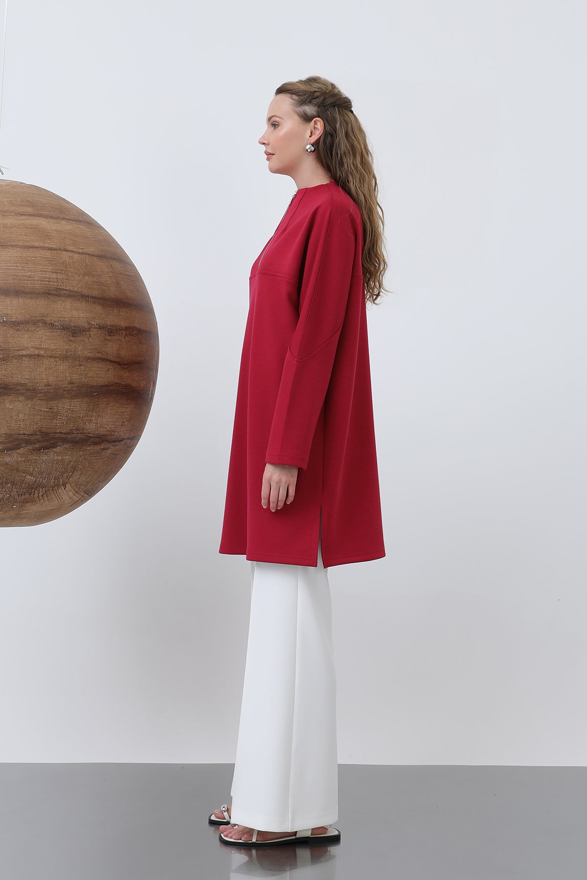 Kadın Önü Fermuar Detaylı Tunik - 10611TUN