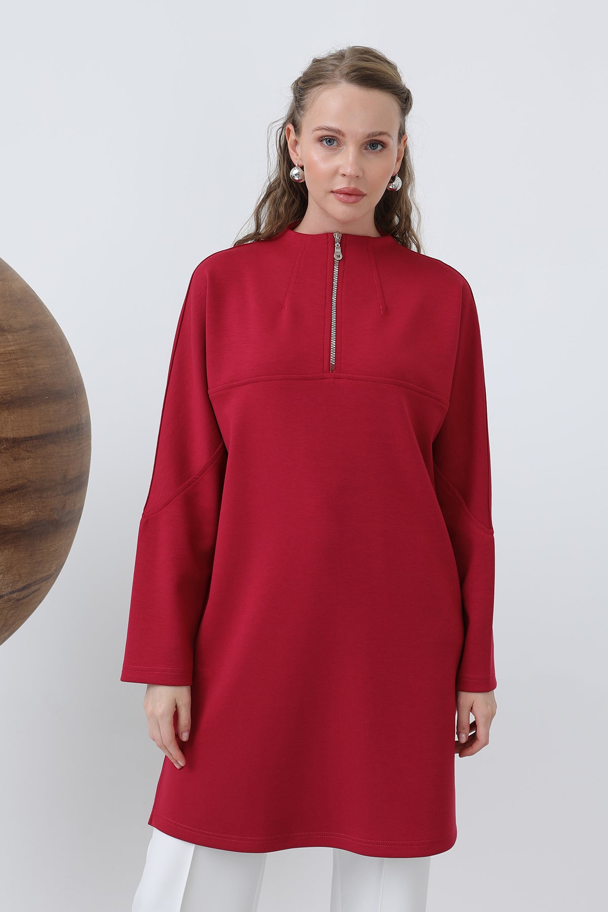 Kadın Önü Fermuar Detaylı Tunik - 10611TUN