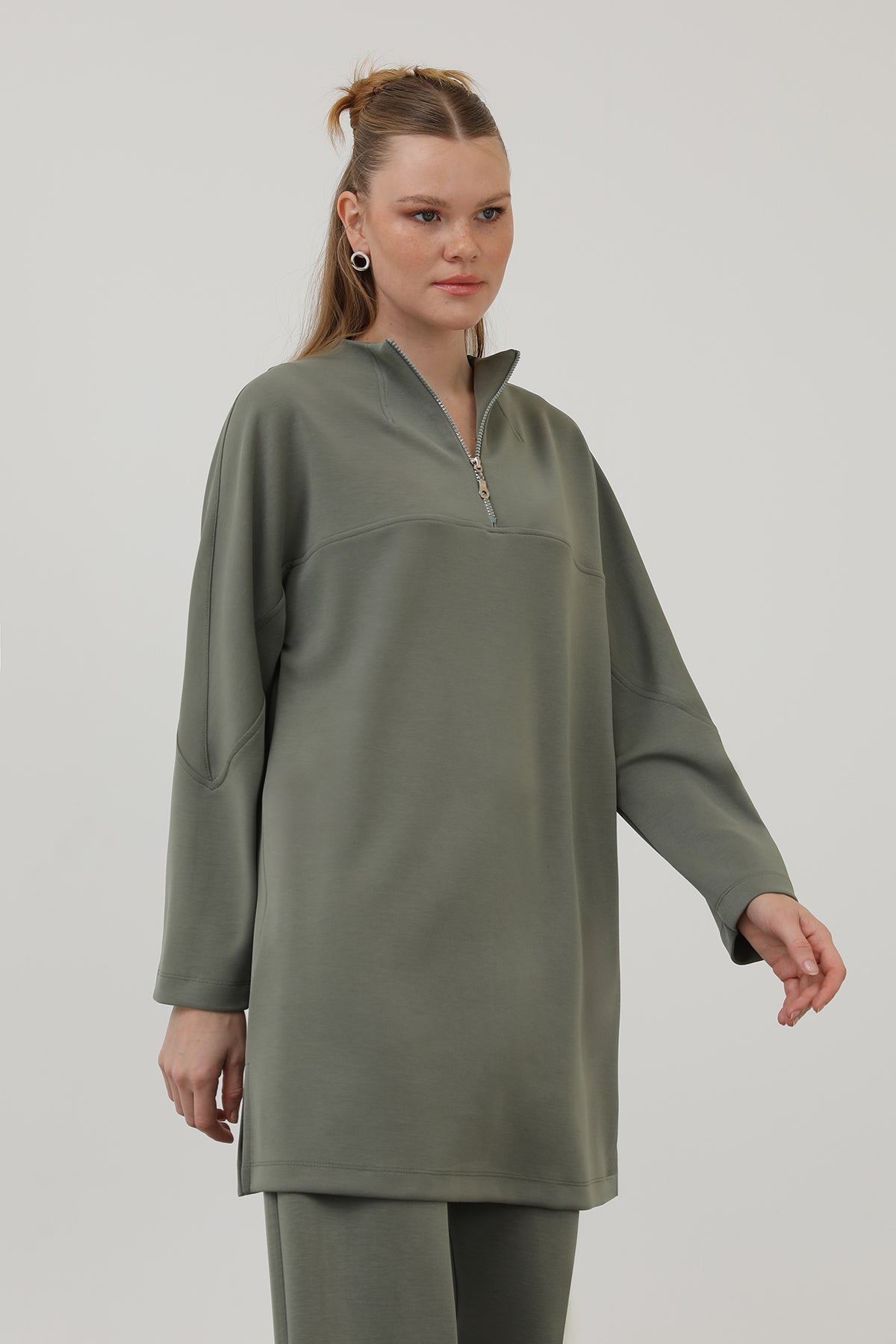 Kadın Önü Fermuar Detaylı Tunik - 10611TUN