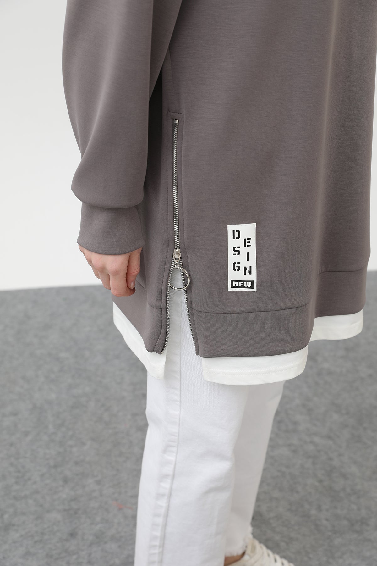 Kadın Önü Etiket Detaylı Tunik - 10613TUN