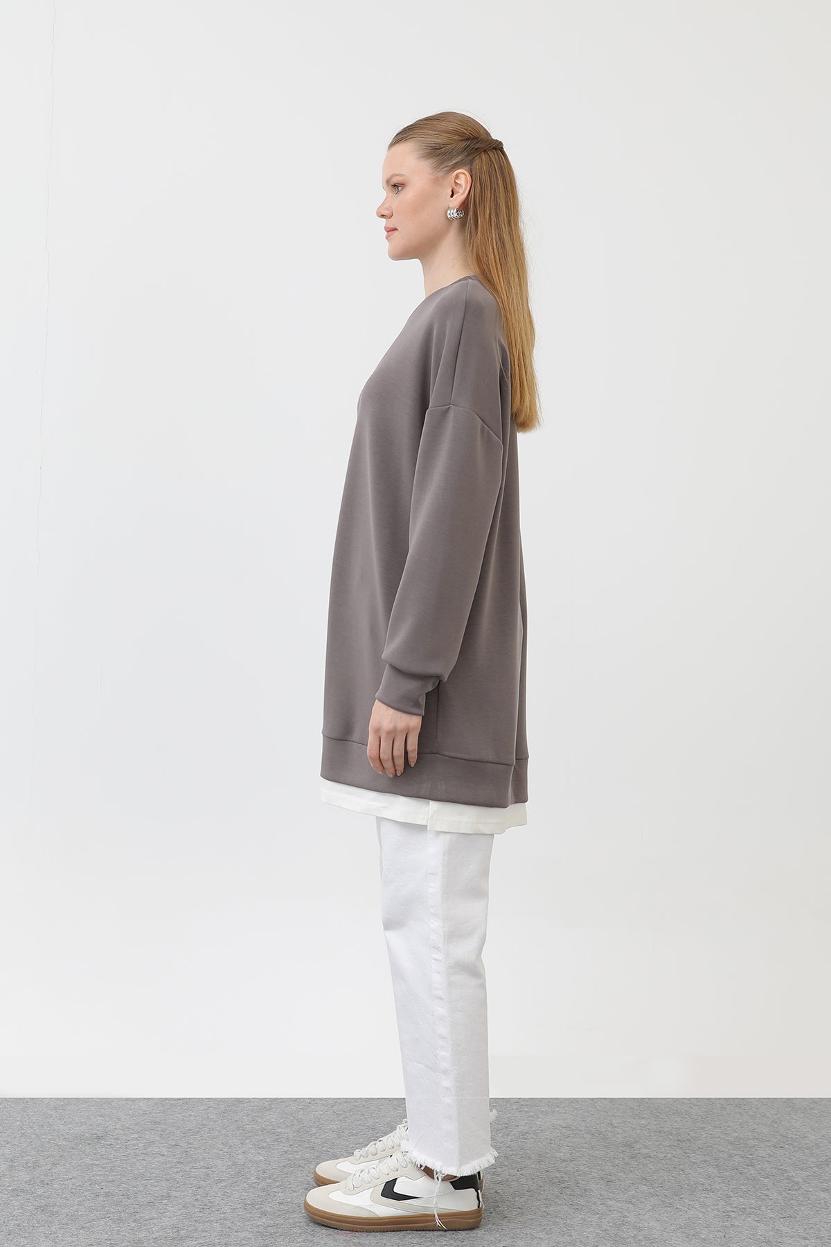 Kadın Önü Etiket Detaylı Tunik - 10613TUN