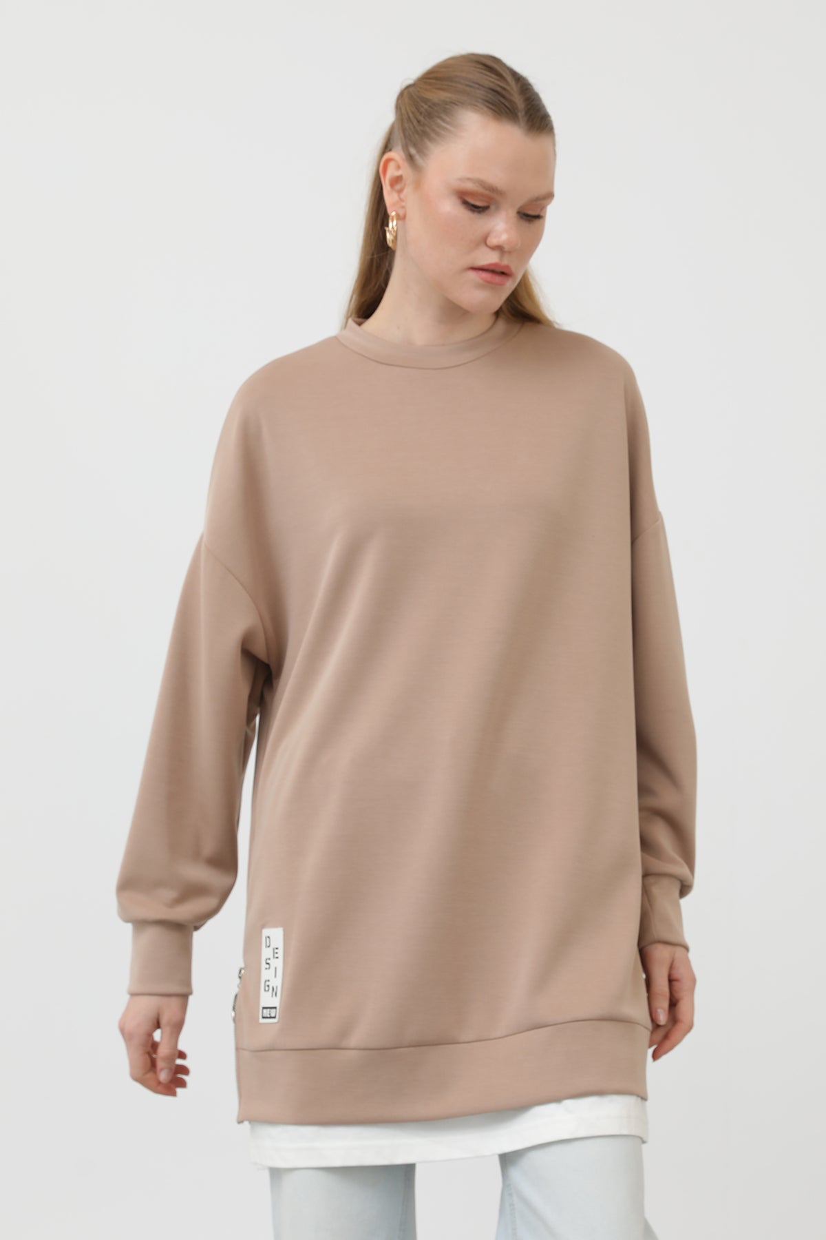 Kadın Önü Etiket Detaylı Tunik - 10613TUN