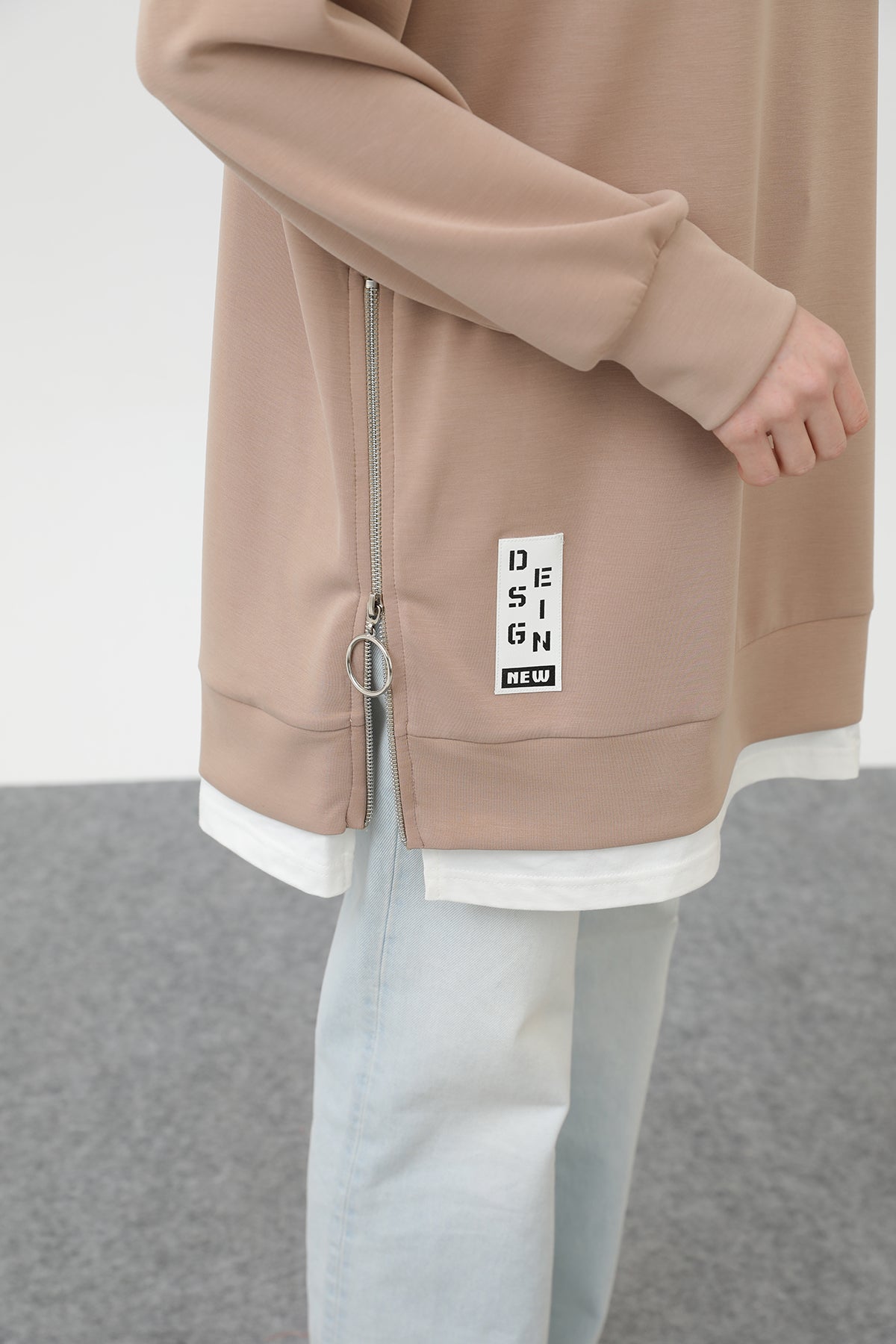 Kadın Önü Etiket Detaylı Tunik - 10613TUN