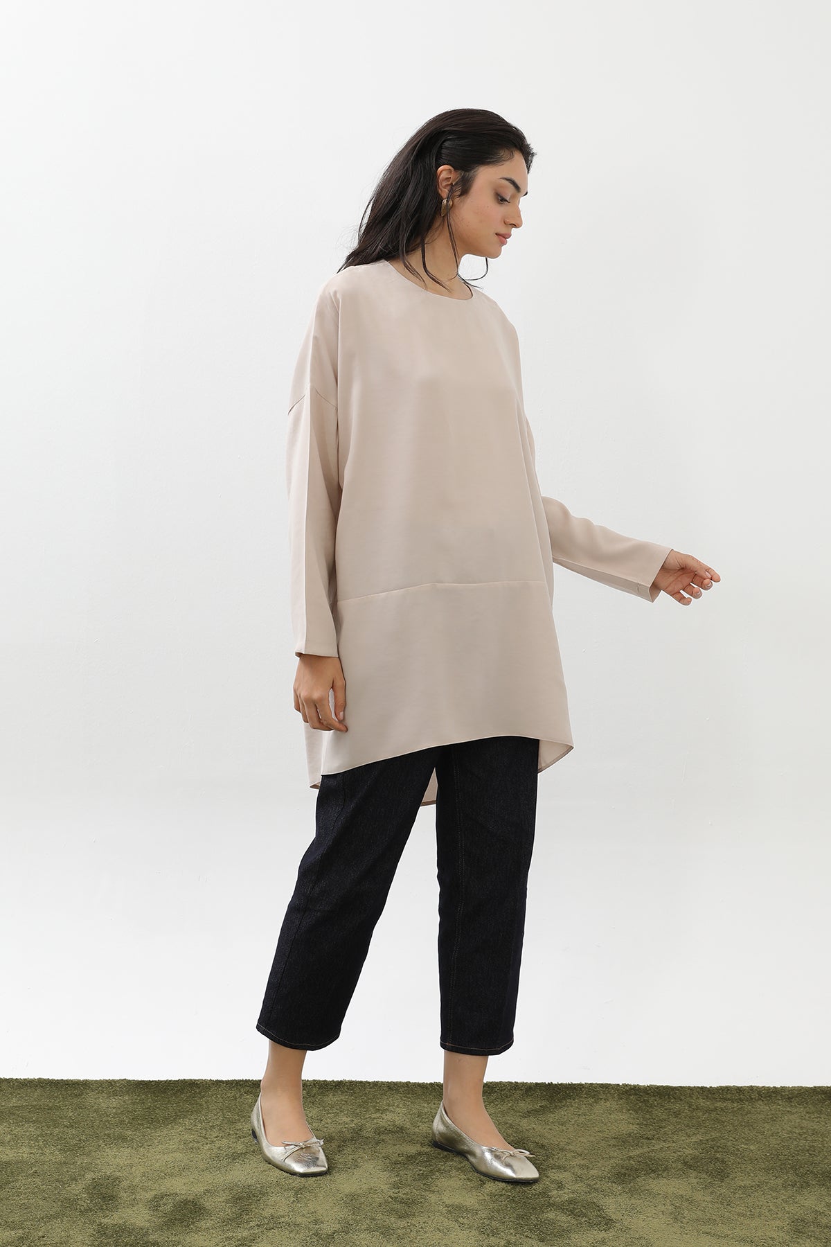 Kadın Arkası Çapraz Yırtmaçlı Tunik - 10675TUN