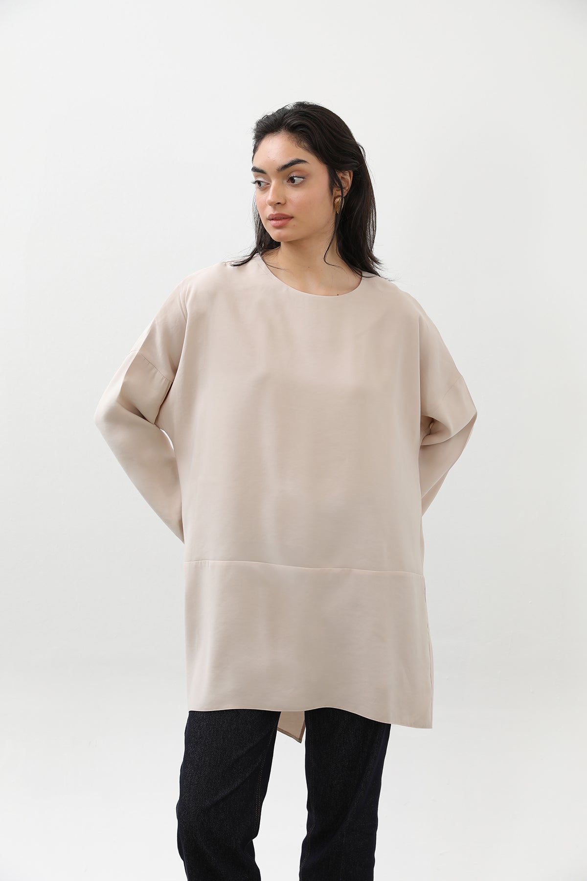 Kadın Arkası Çapraz Yırtmaçlı Tunik - 10675TUN